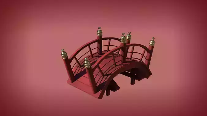 3D Stylized Japanese Type Bridge Asset
