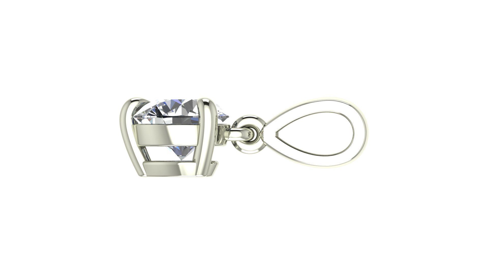 ETC-001 pendant with oval cut diamond Free 3D print model_3