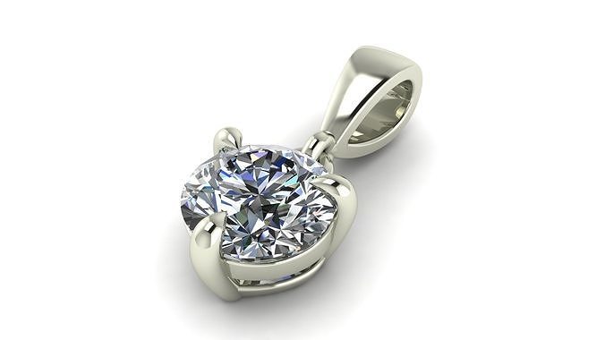 ETC-001 pendant with oval cut diamond Free 3D print model