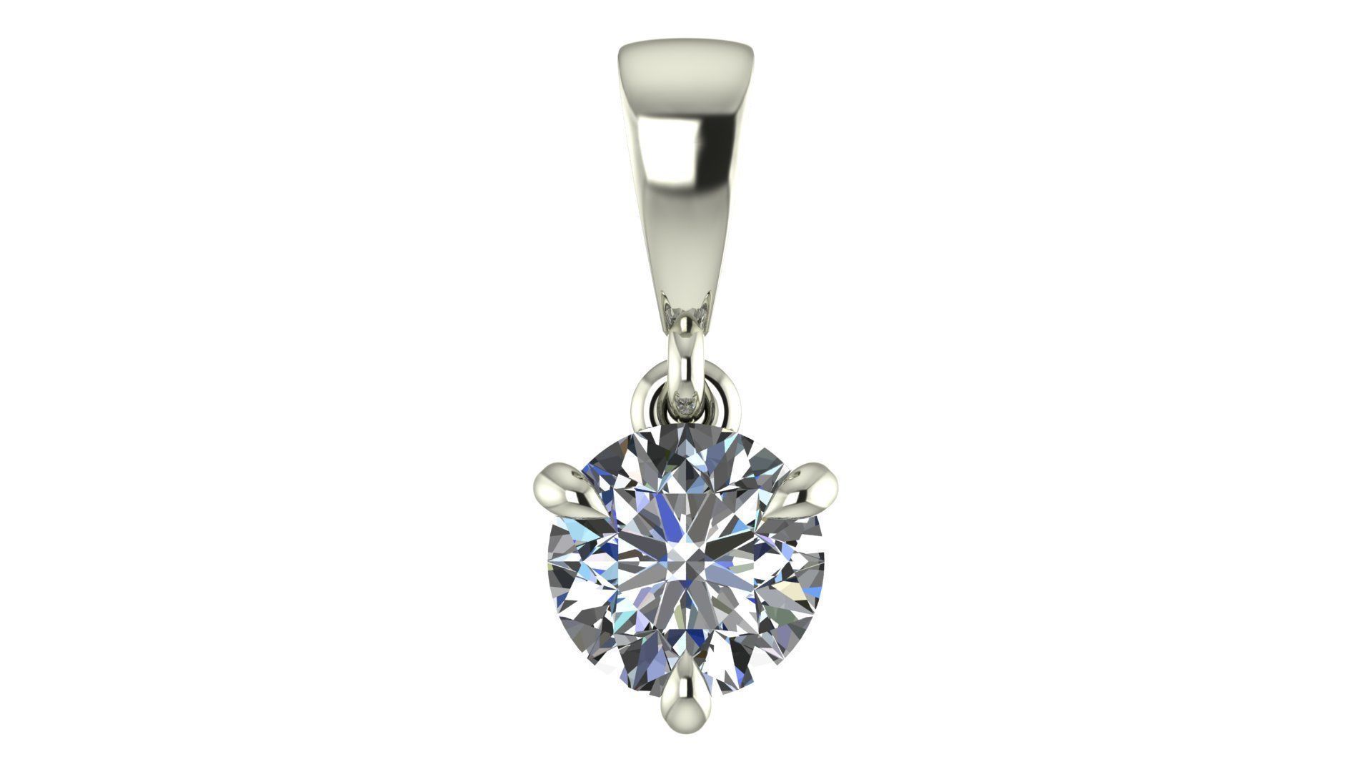 ETC-001 pendant with oval cut diamond Free 3D print model_1