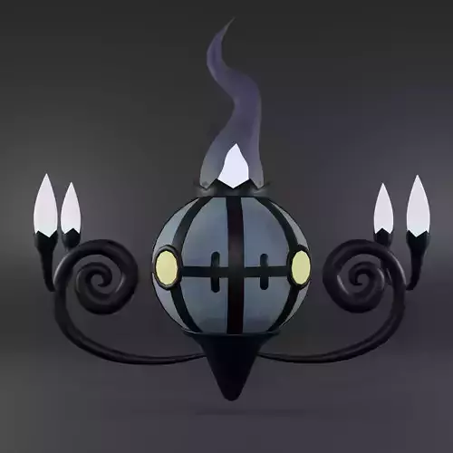 chandelure lamp with flames