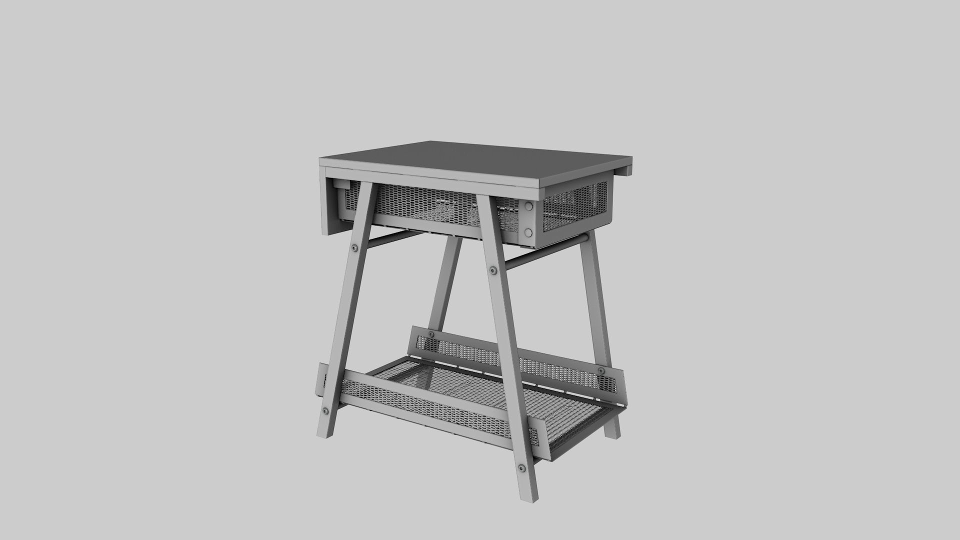 Drawer unit IKEA TROTTEN Low-poly 3D model_2