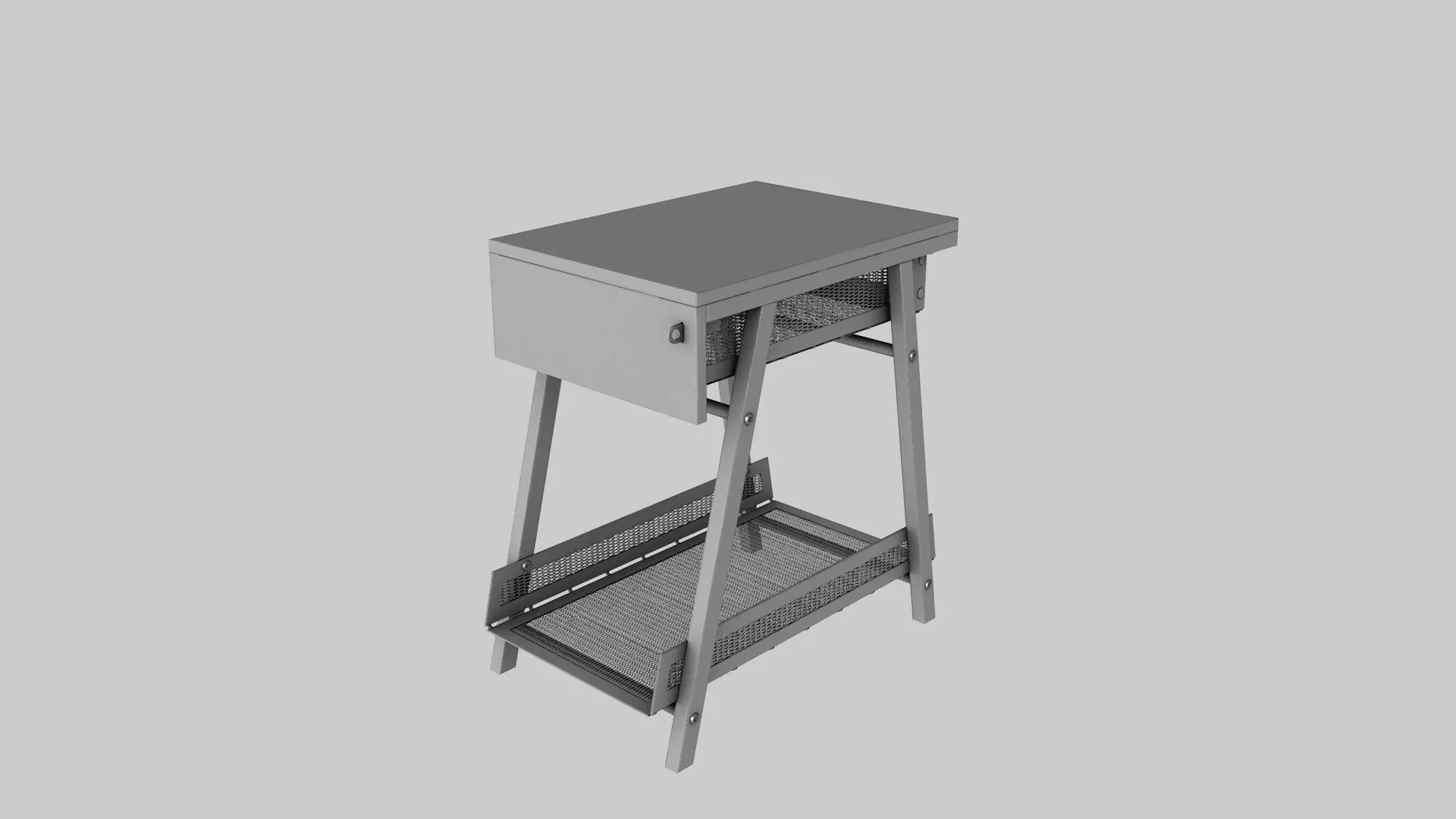 Drawer unit IKEA TROTTEN Low-poly 3D model_0
