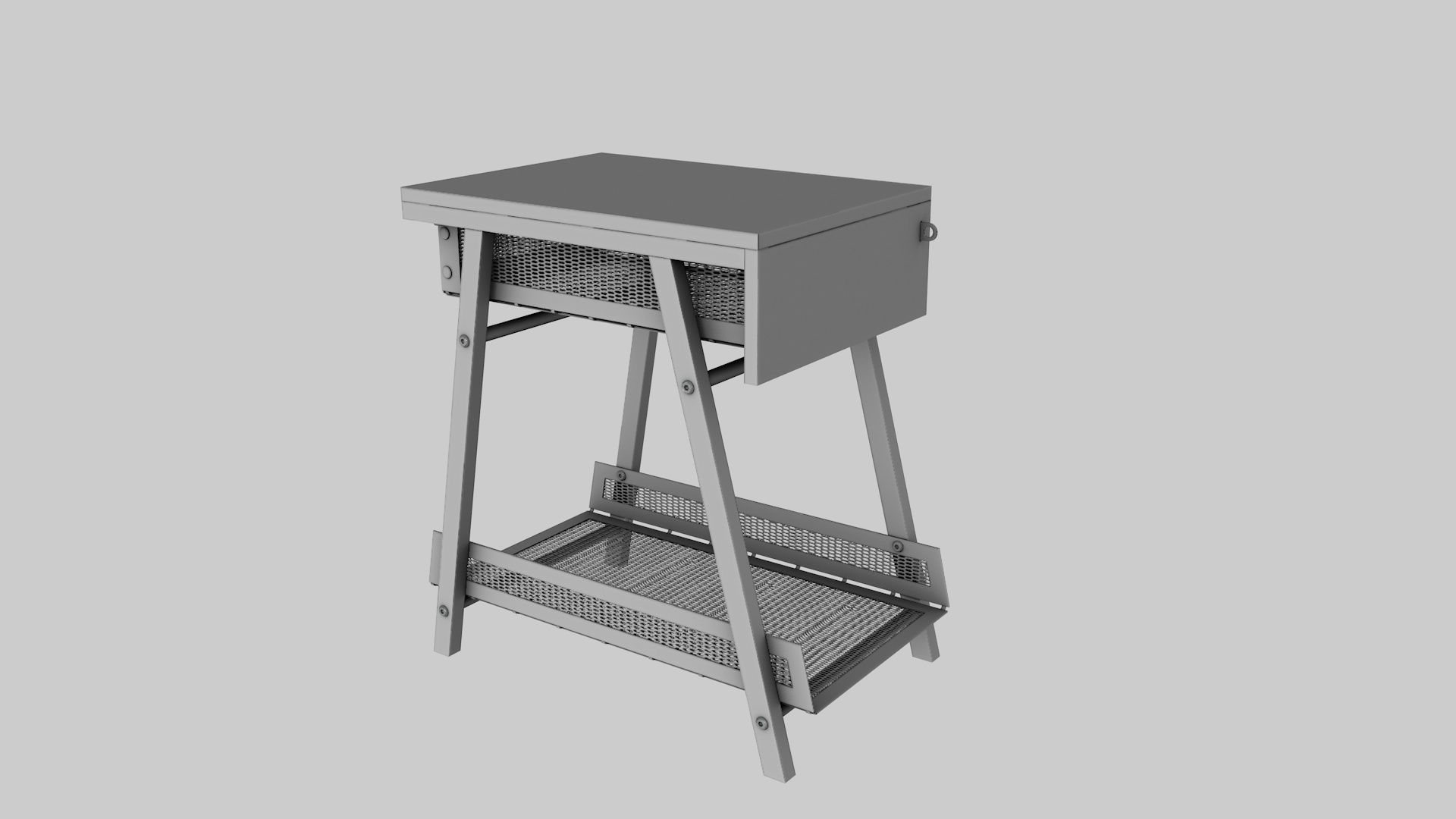 Drawer unit IKEA TROTTEN Low-poly 3D model_4