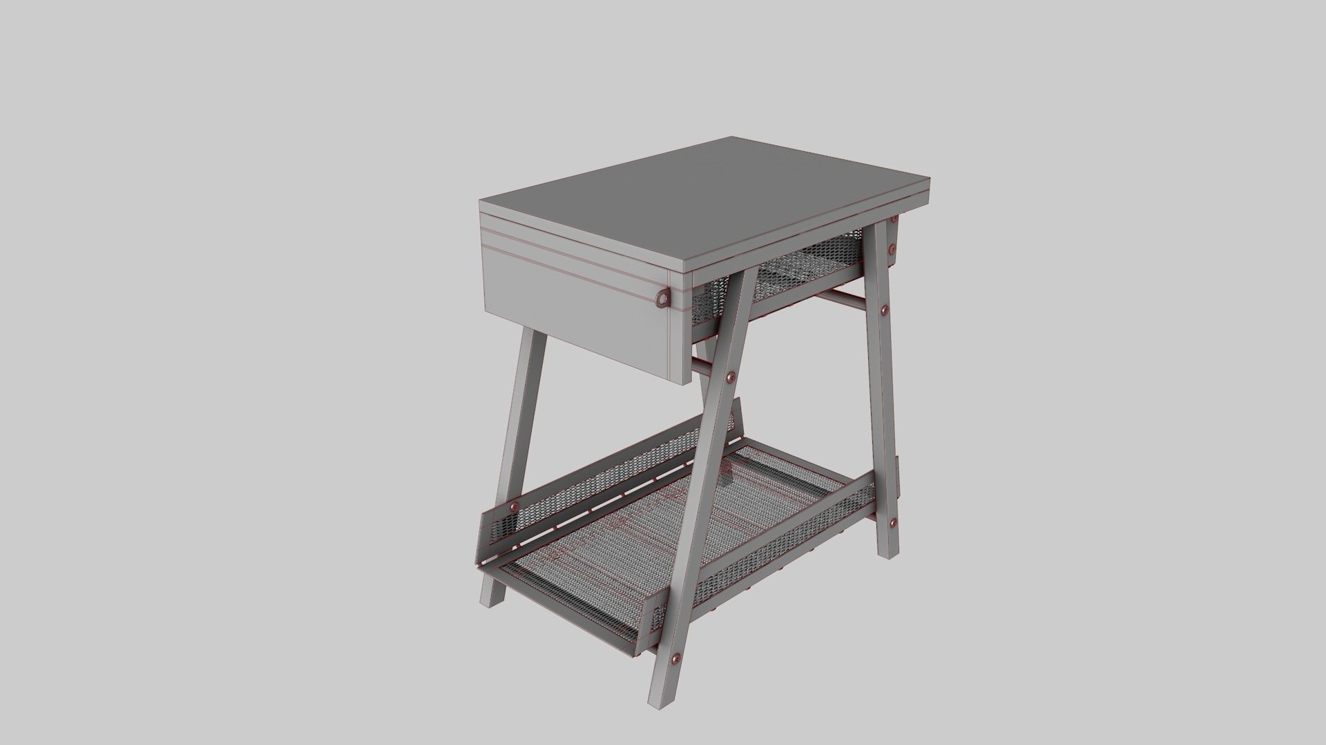 Drawer unit IKEA TROTTEN Low-poly 3D model_7