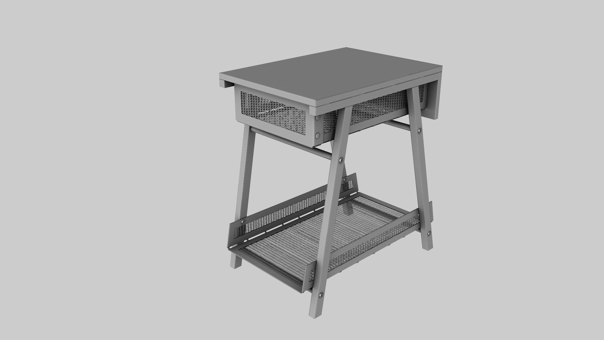 Drawer unit IKEA TROTTEN Low-poly 3D model_3