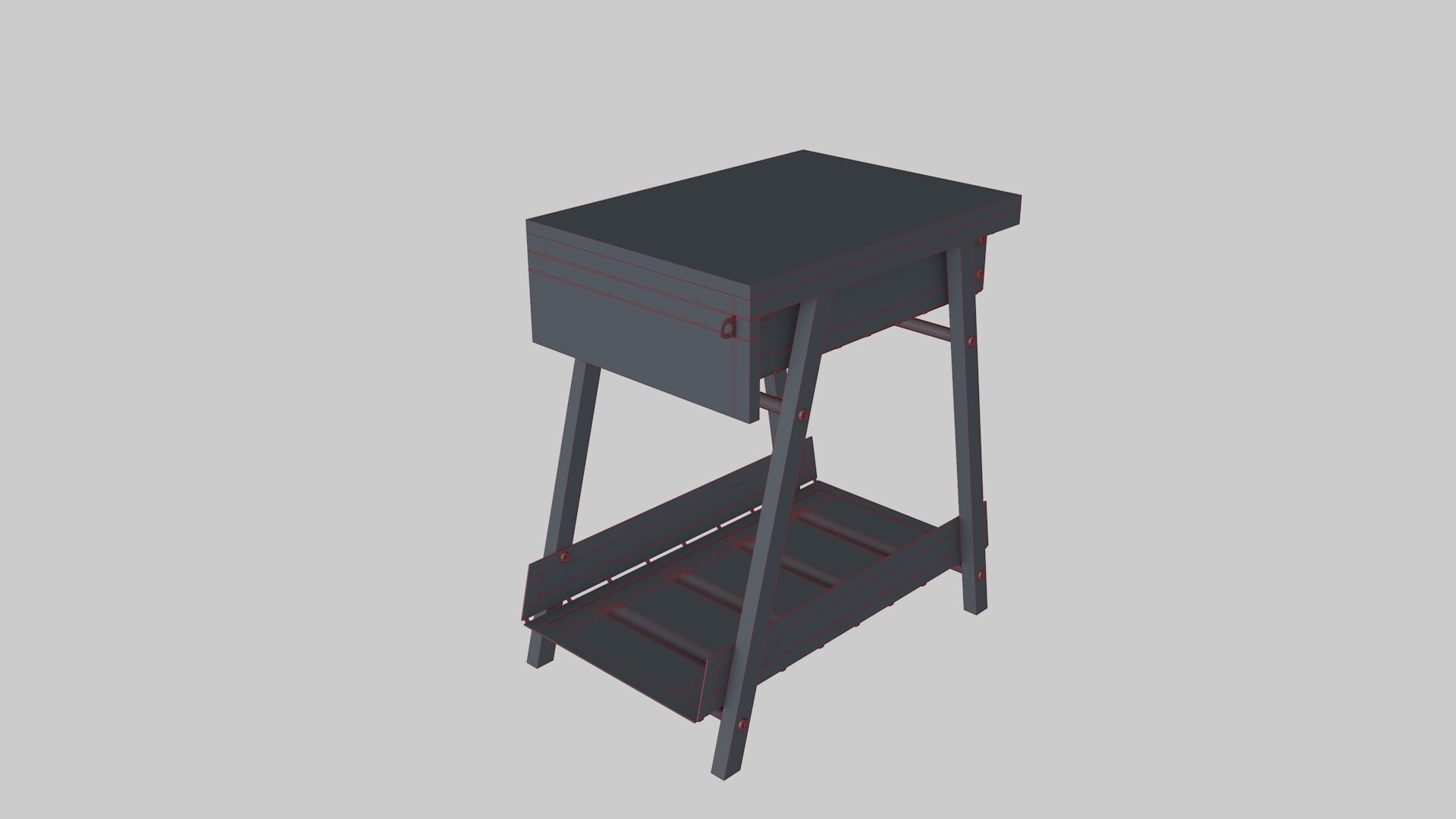 Drawer unit IKEA TROTTEN Low-poly 3D model_8