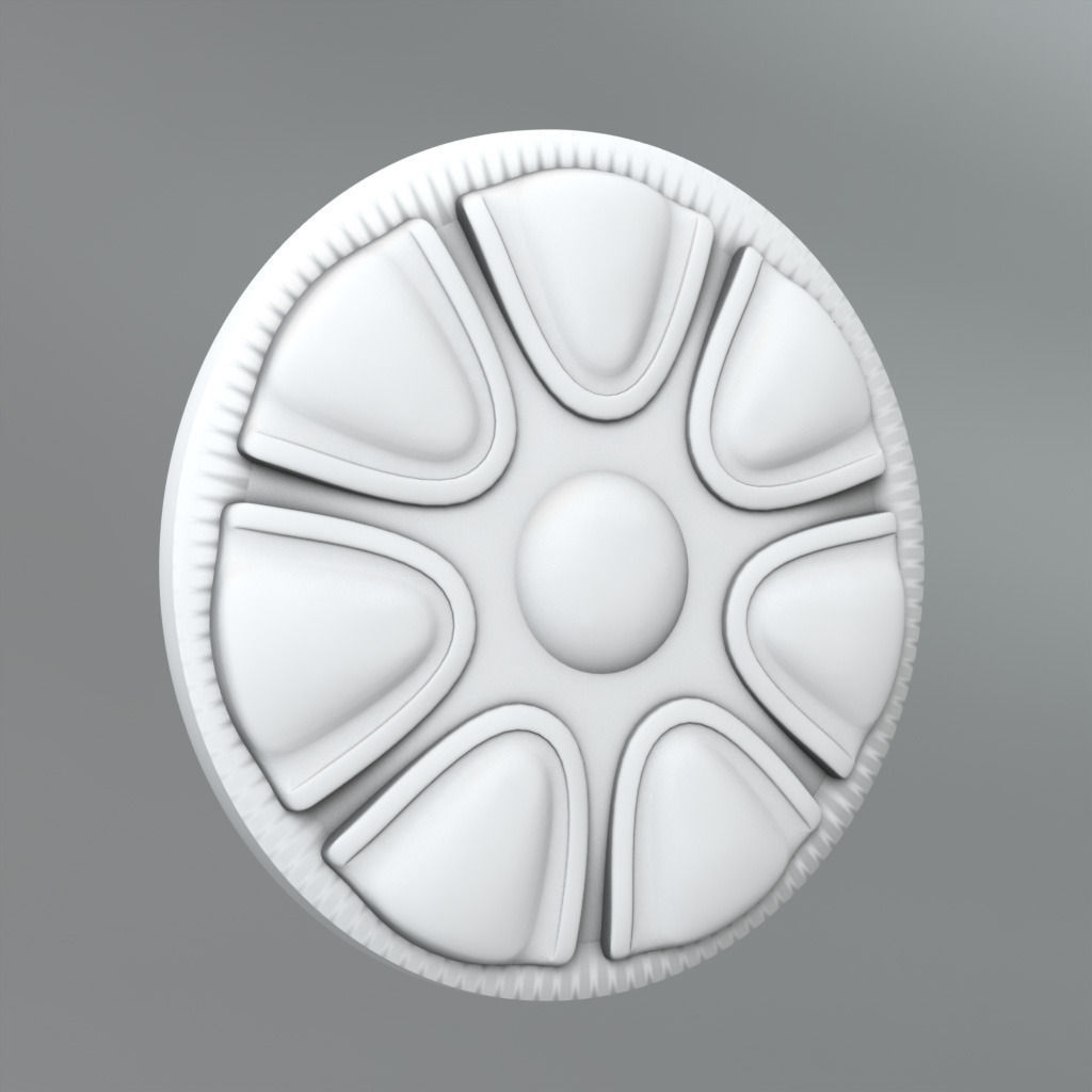 Carved Rosettes Medallions Free 3D model_0