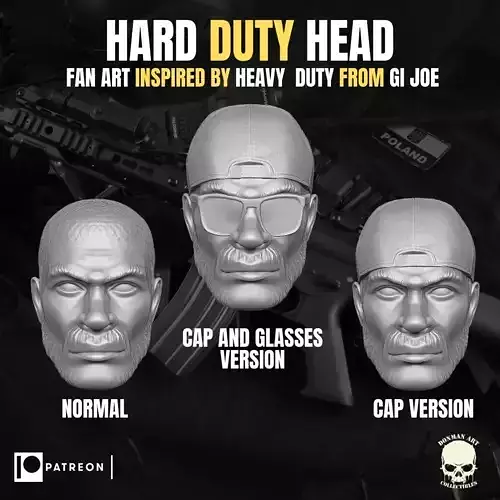 Hard Duty head for Action Figures