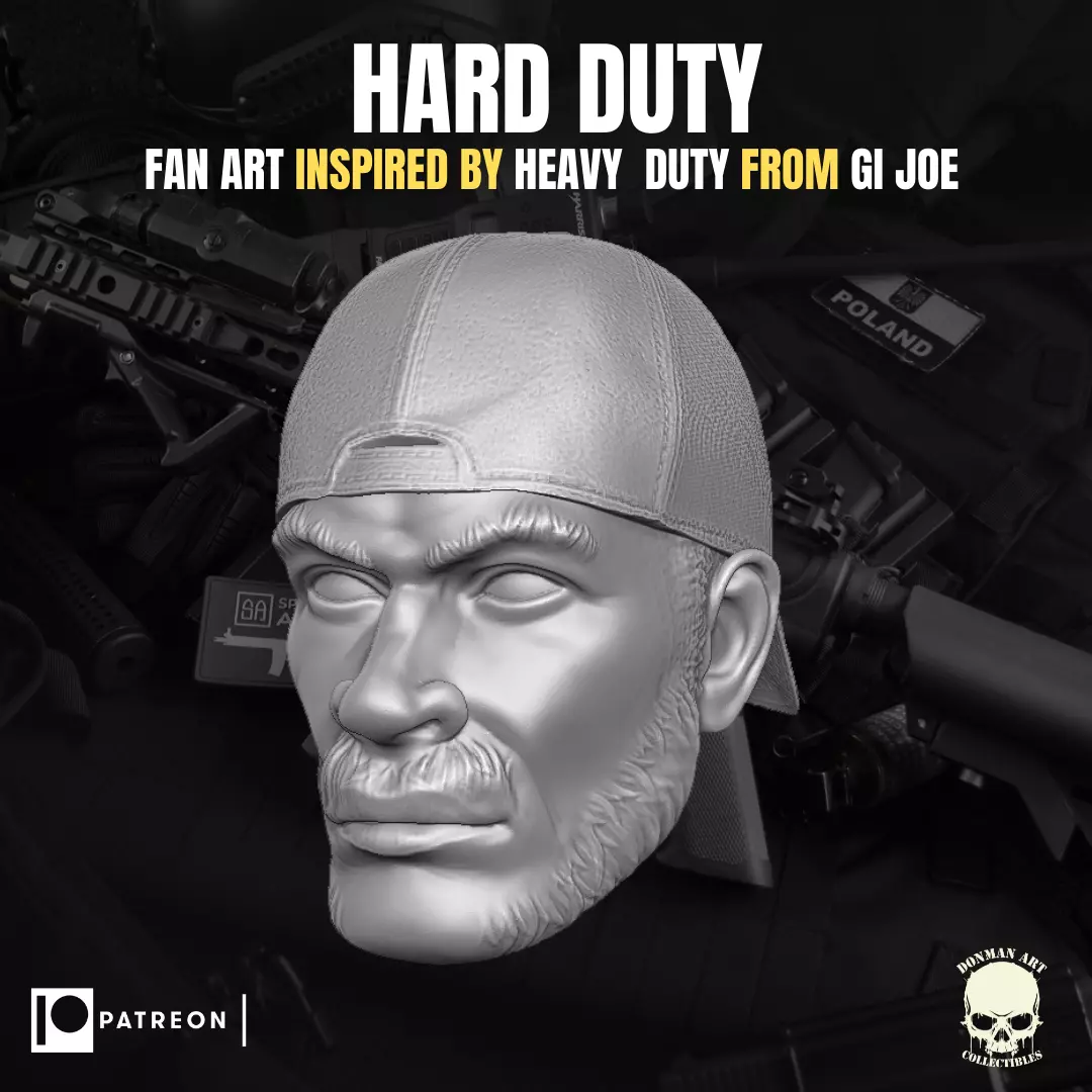 Hard Duty head for Action Figures 3D print model