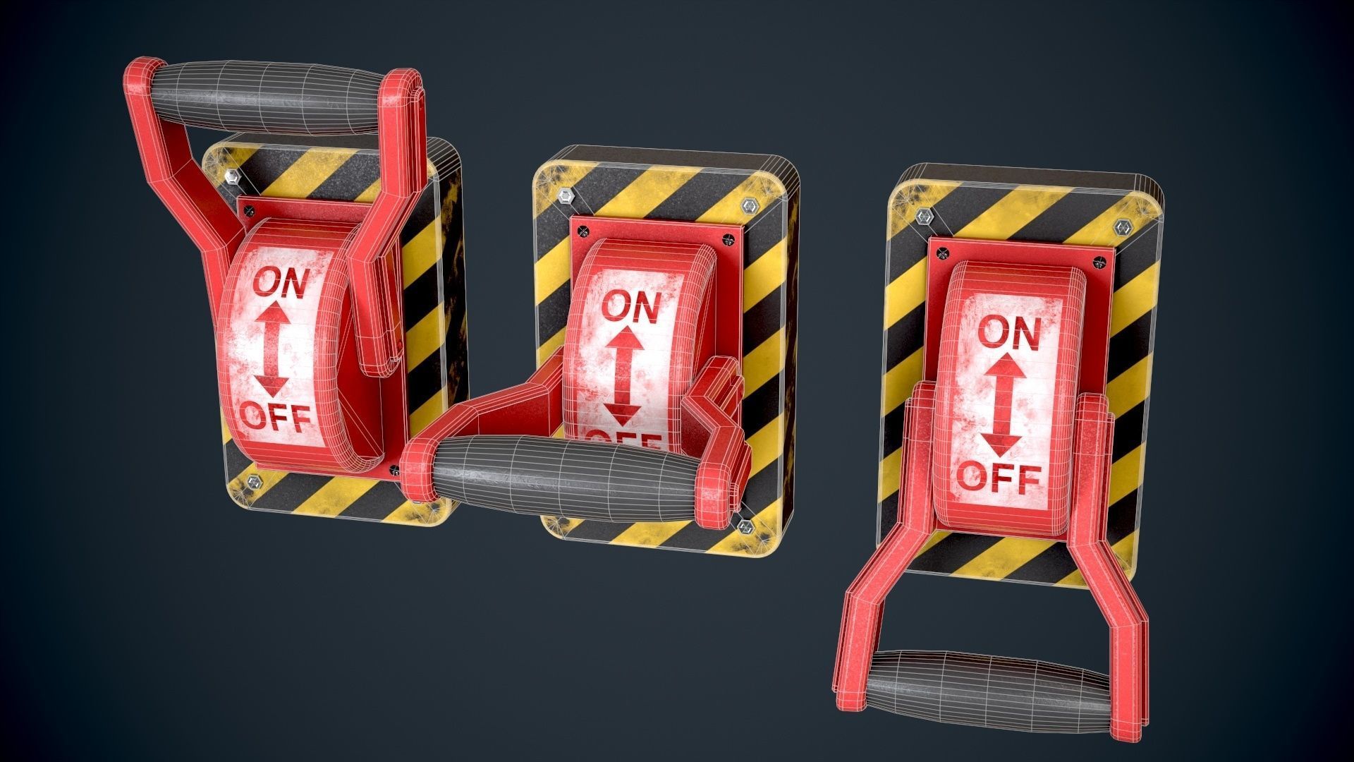 3D model Sci Fi Red Lever power switch VR / AR / lowpoly CGTrader