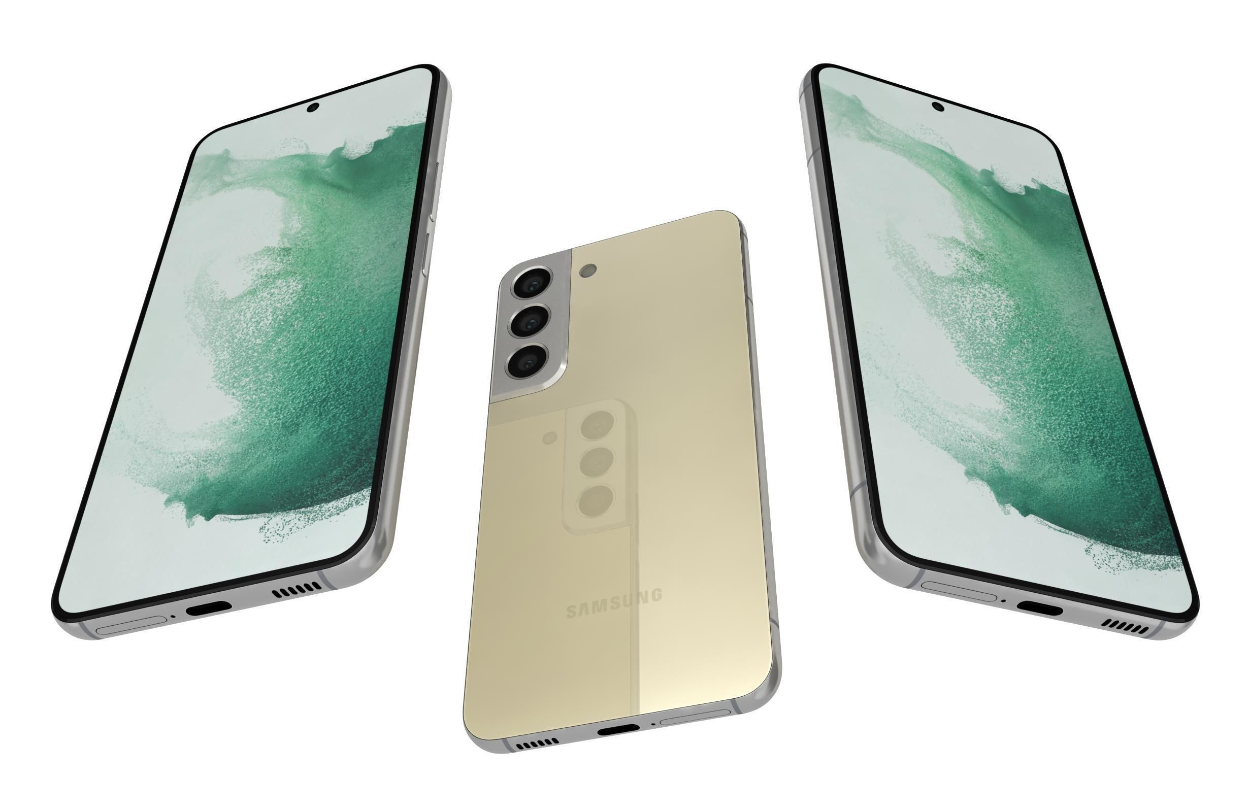 Samsung Galaxy S22 Cream 3D model_2