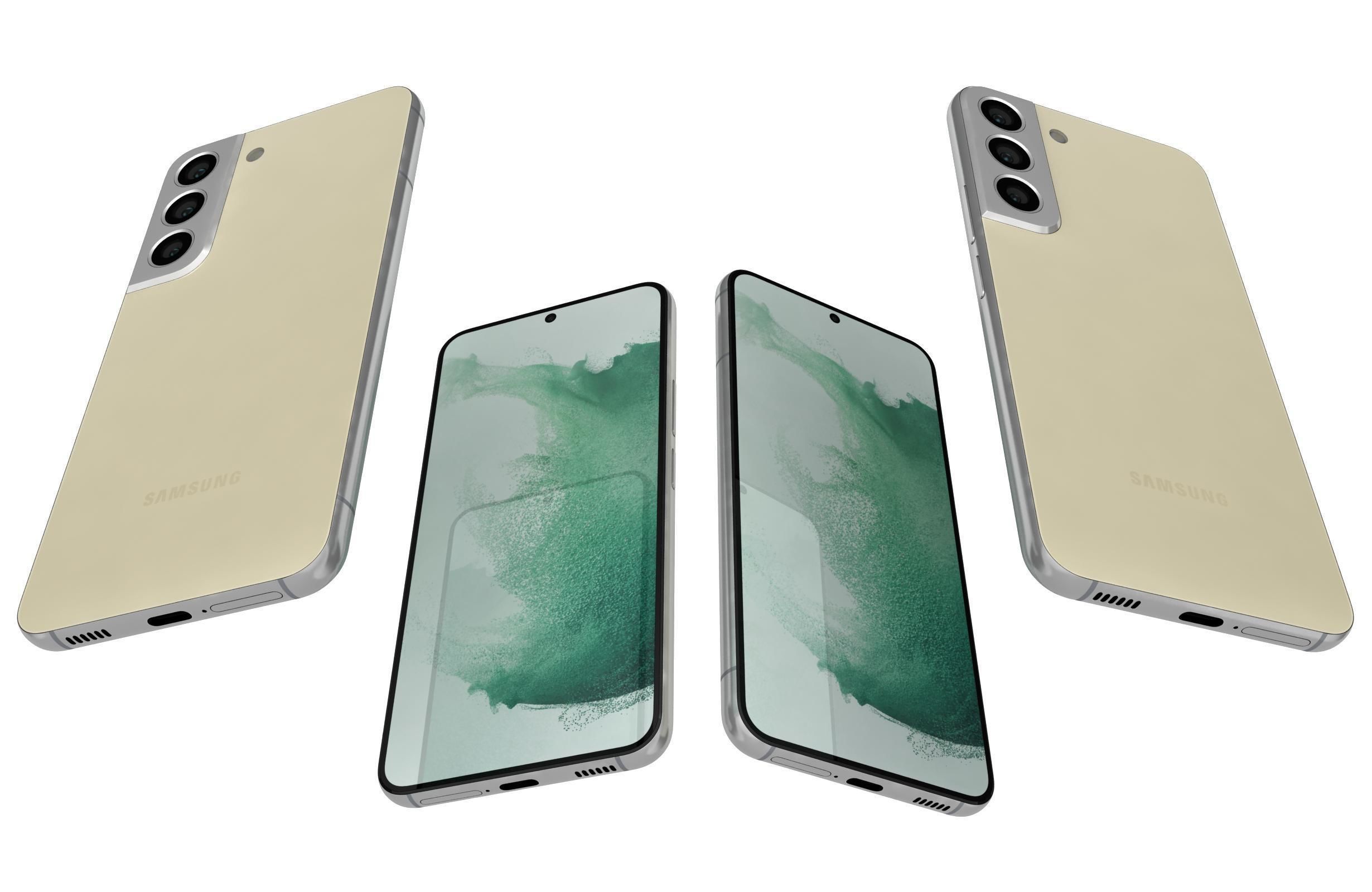 Samsung Galaxy S22 Cream 3D model_7