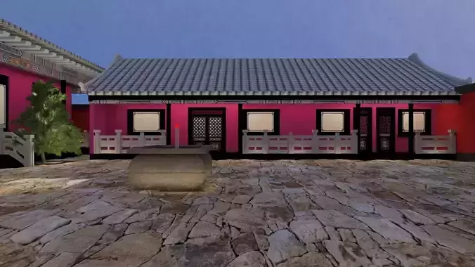 Chinese ancient courtyard  house 3D model