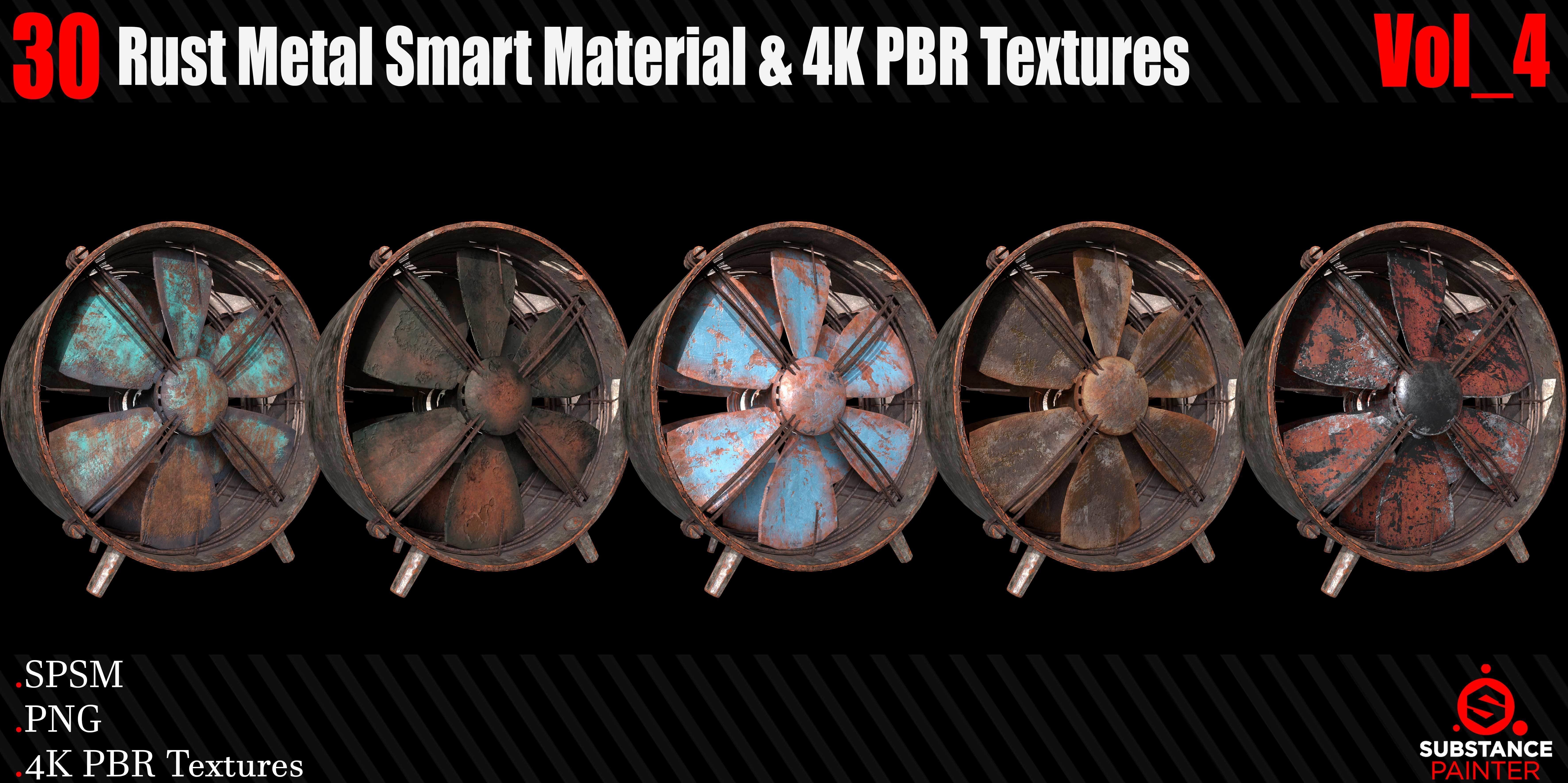 30 Rust Metal Smart Materials 4KPBR Textures Vol 4 Texture_3