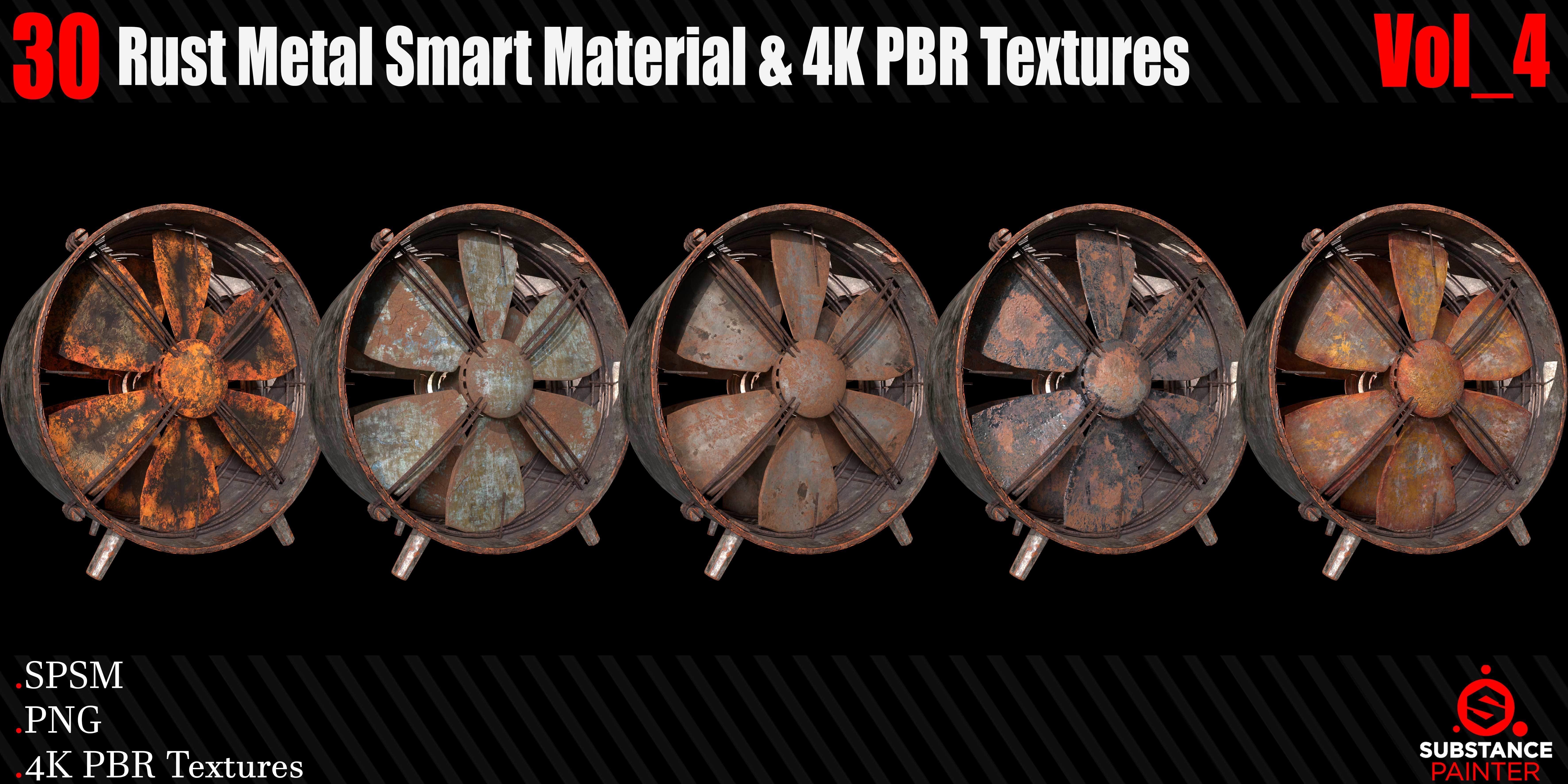30 Rust Metal Smart Materials 4KPBR Textures Vol 4 Texture_6