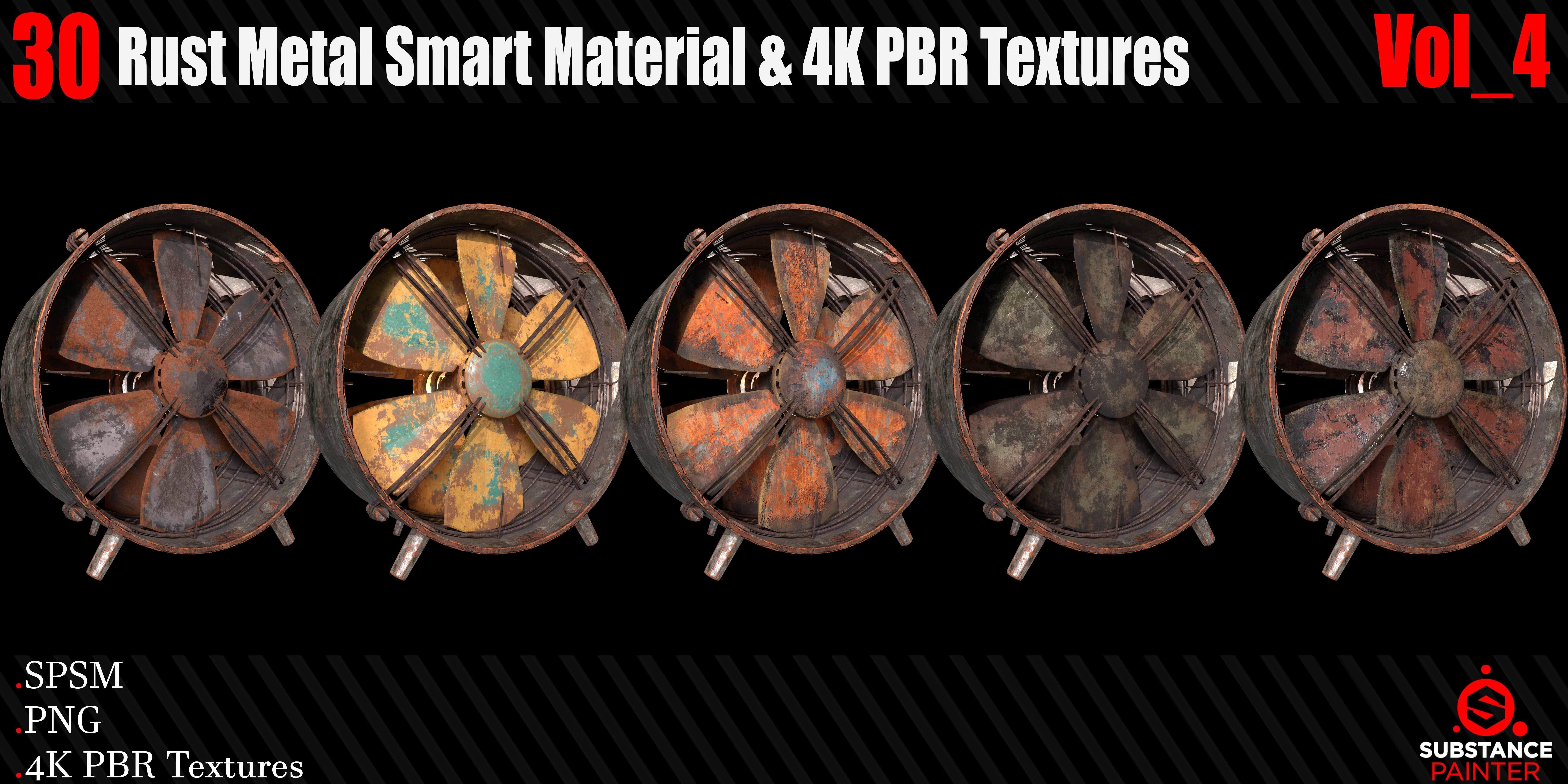 30 Rust Metal Smart Materials 4KPBR Textures Vol 4 Texture_5