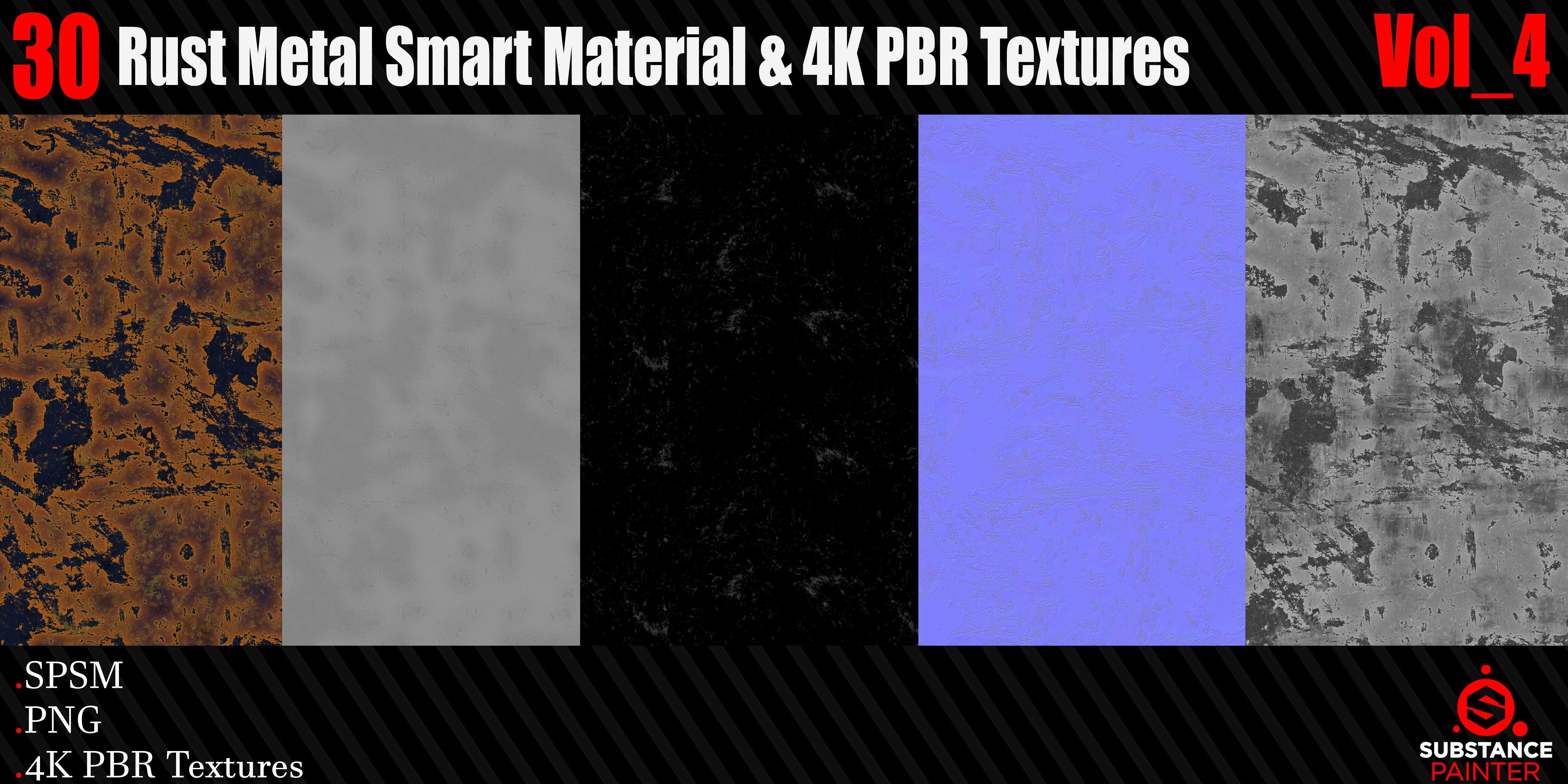 30 Rust Metal Smart Materials 4KPBR Textures Vol 4 Texture_7