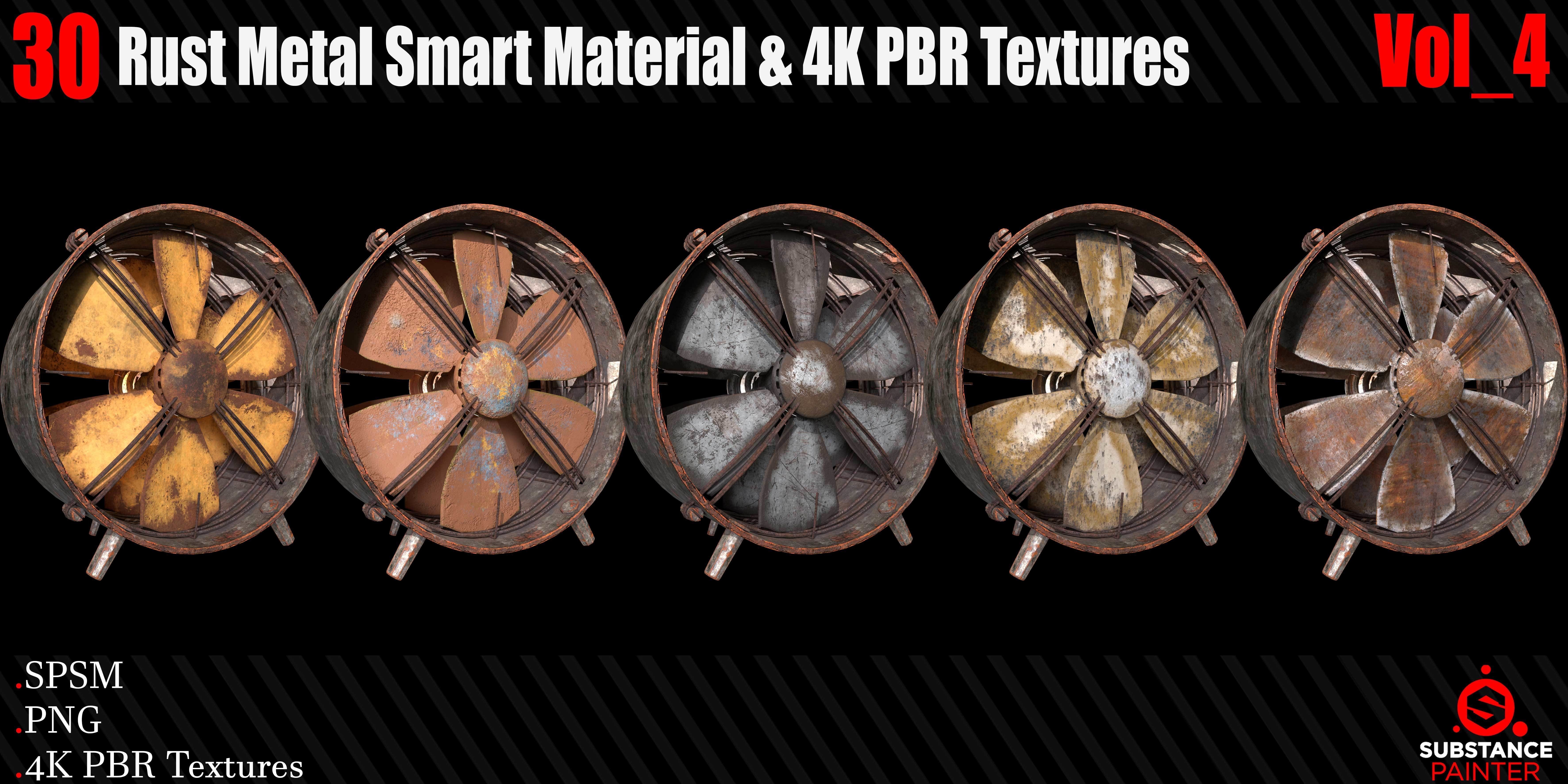 30 Rust Metal Smart Materials 4KPBR Textures Vol 4 Texture_2
