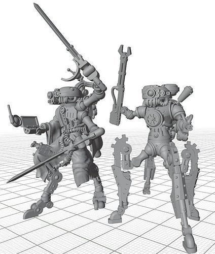 CYBORG CAVALRY CUSTOMIZABLE SUPPORT LEADER 3D print model