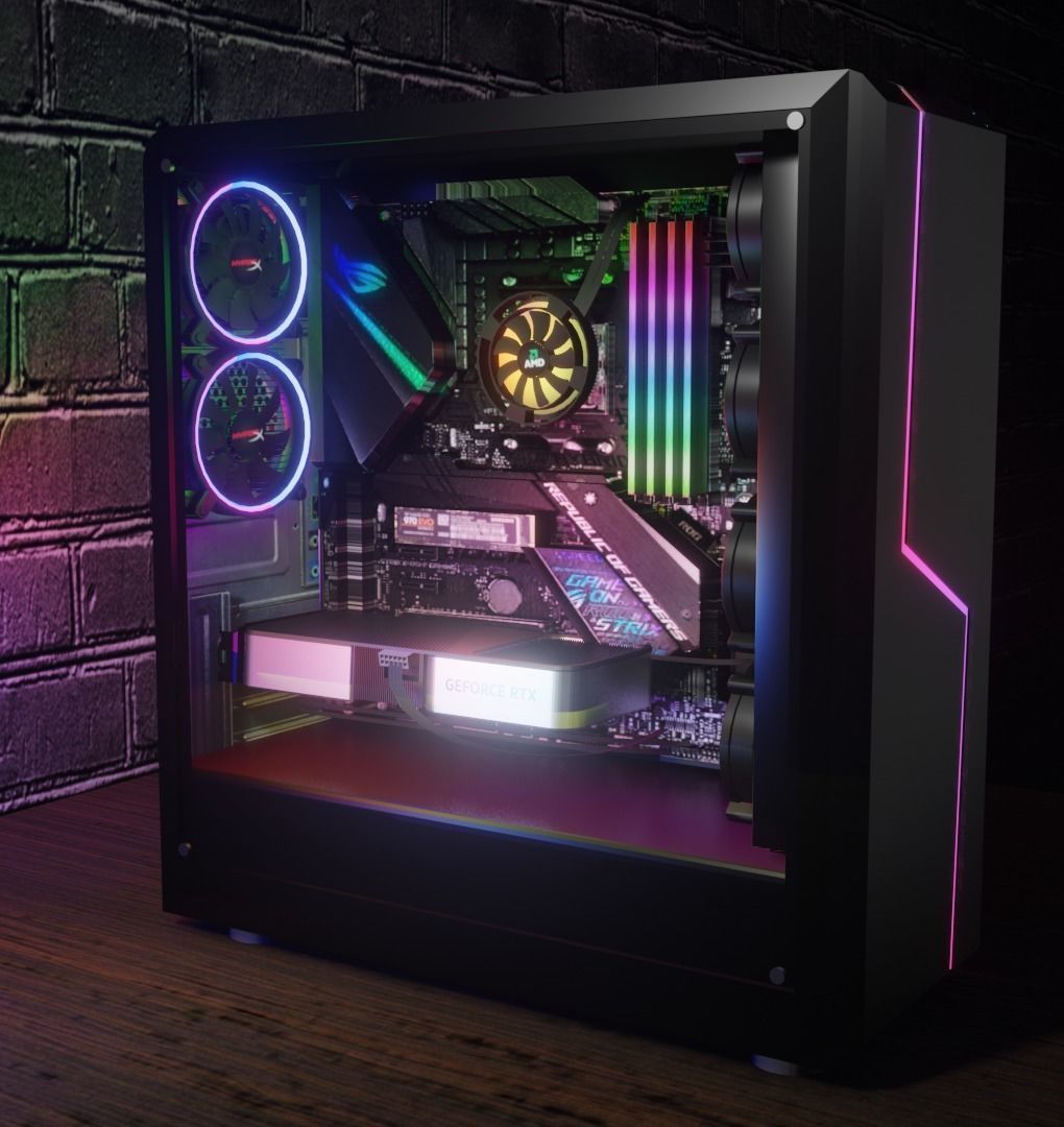 Gaming PC 3D model_1