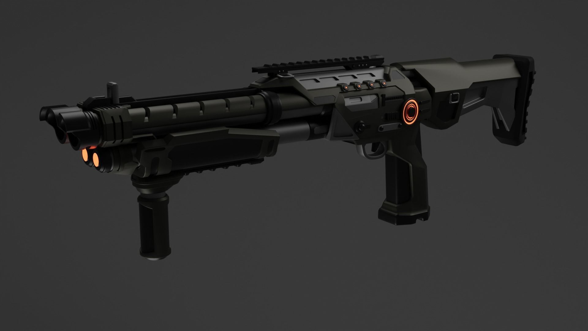 Sci Fi ShotGun S 2-8 3D model_2