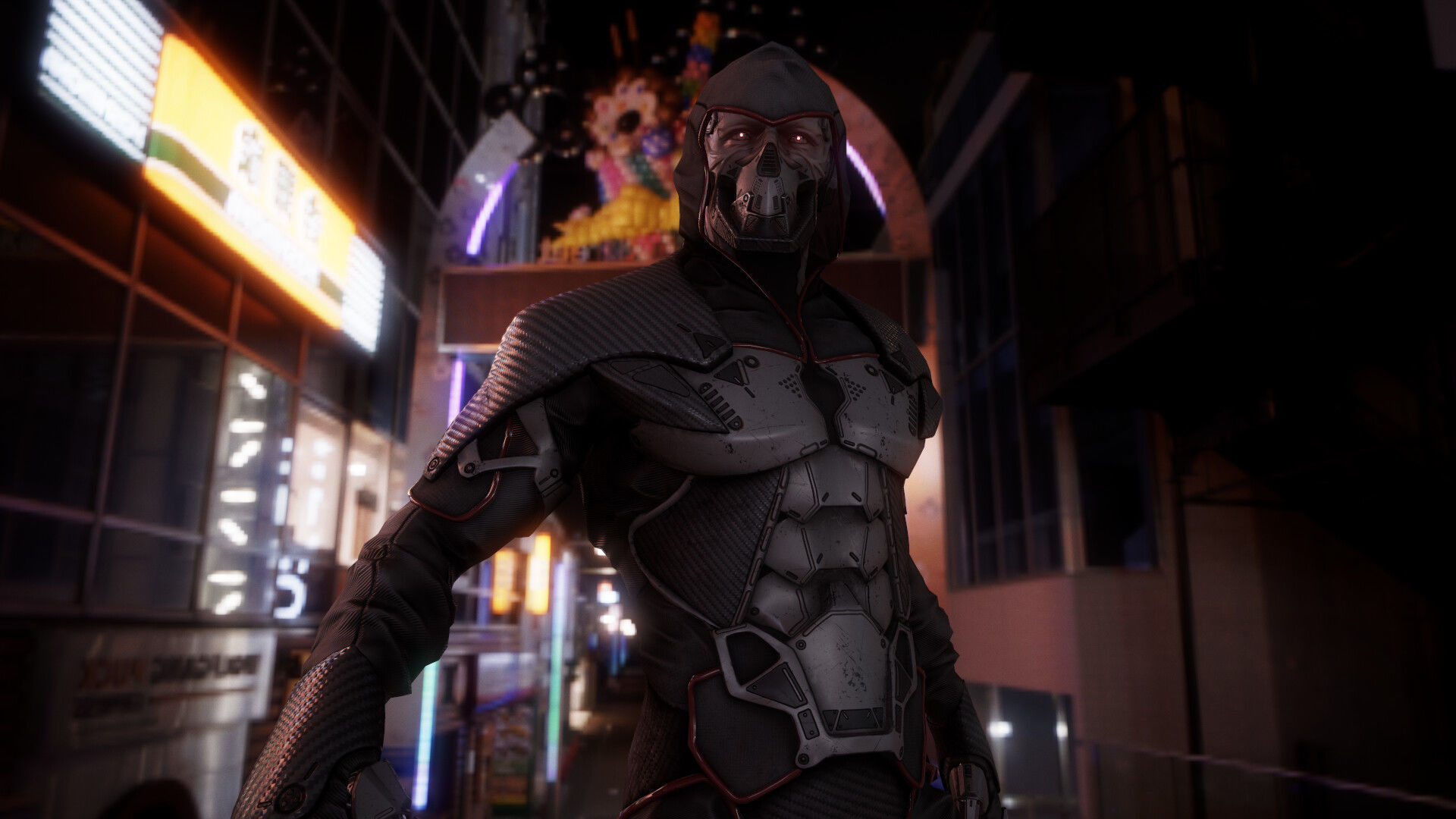 Cyborg futuristic man in field Low-poly 3D model_2