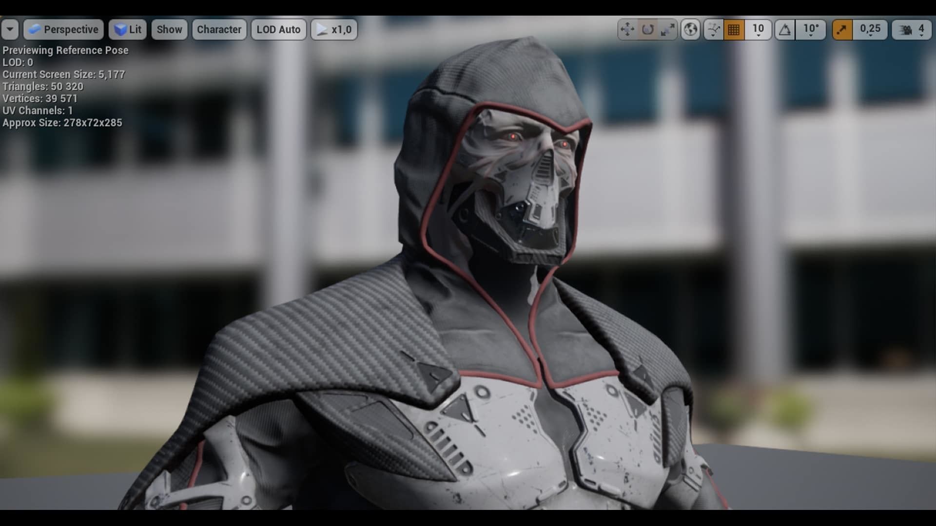 Cyborg futuristic man in field Low-poly 3D model_7