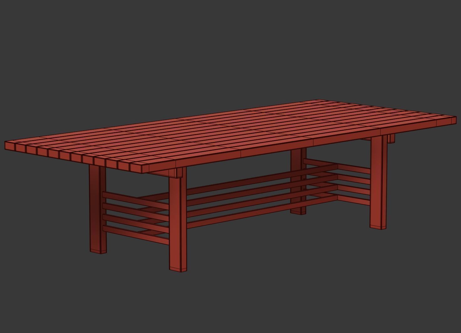 Ava wooden dining table AV29  3D model_3