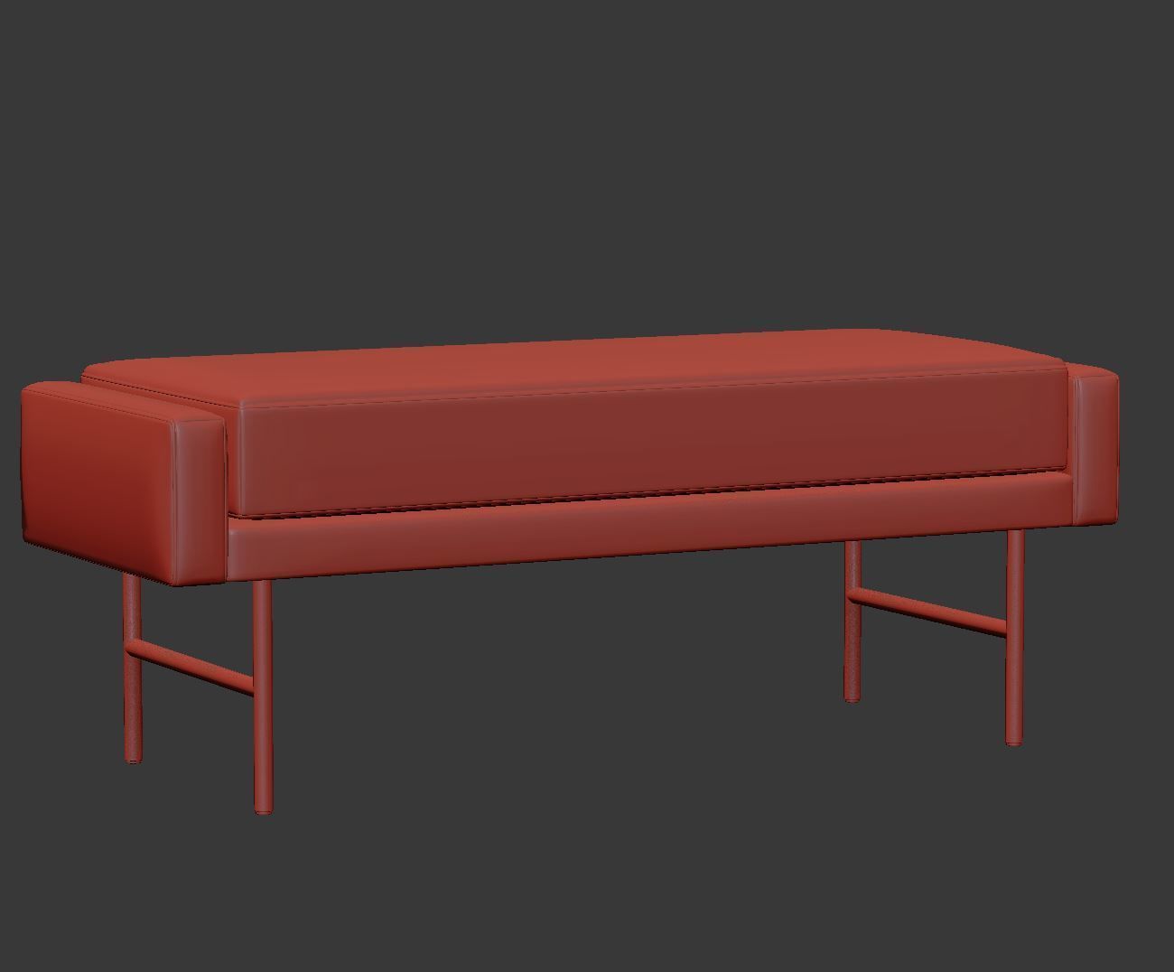 Blu Dot Bank Velvet Bench  3D model_4