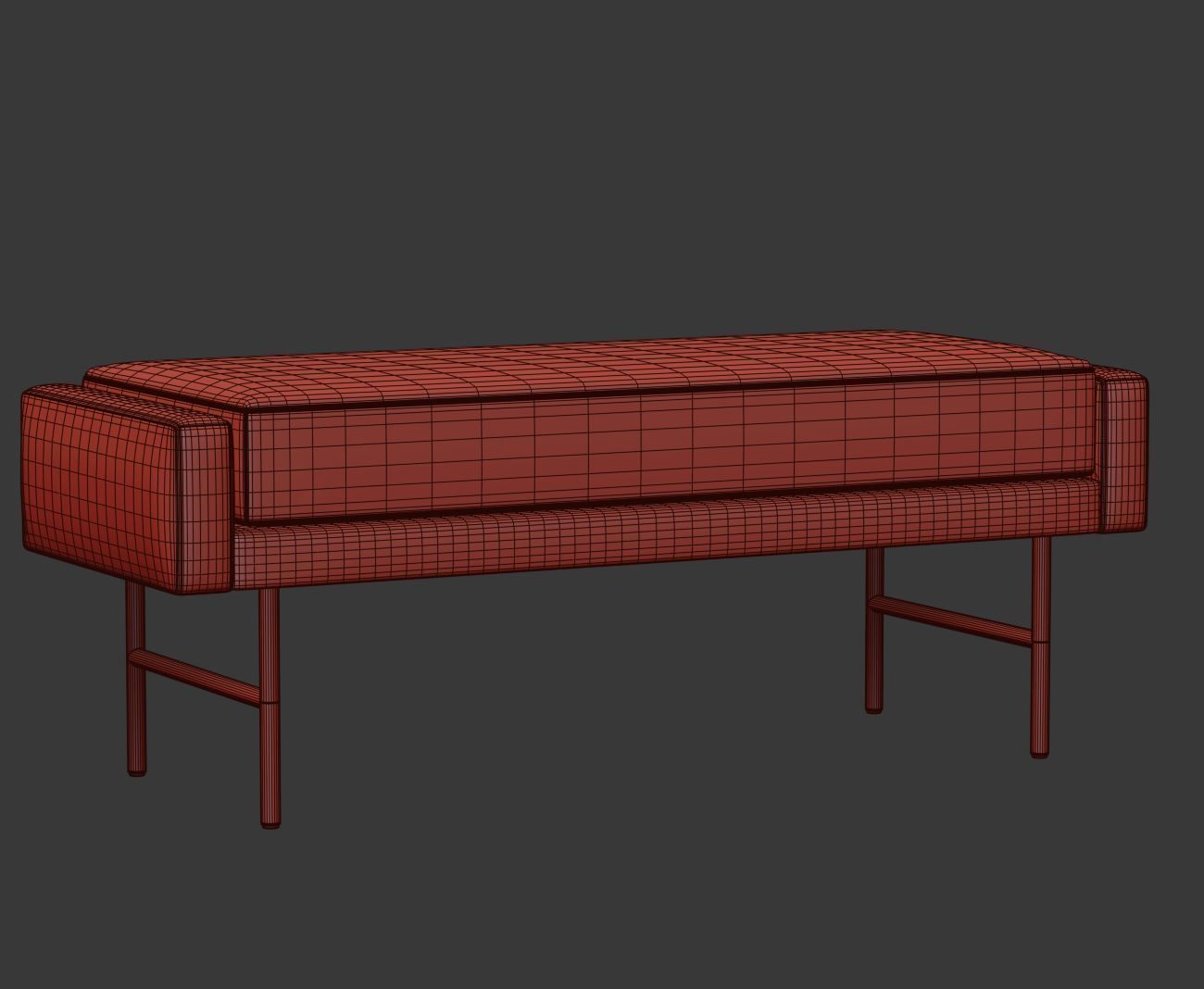 Blu Dot Bank Velvet Bench  3D model_5