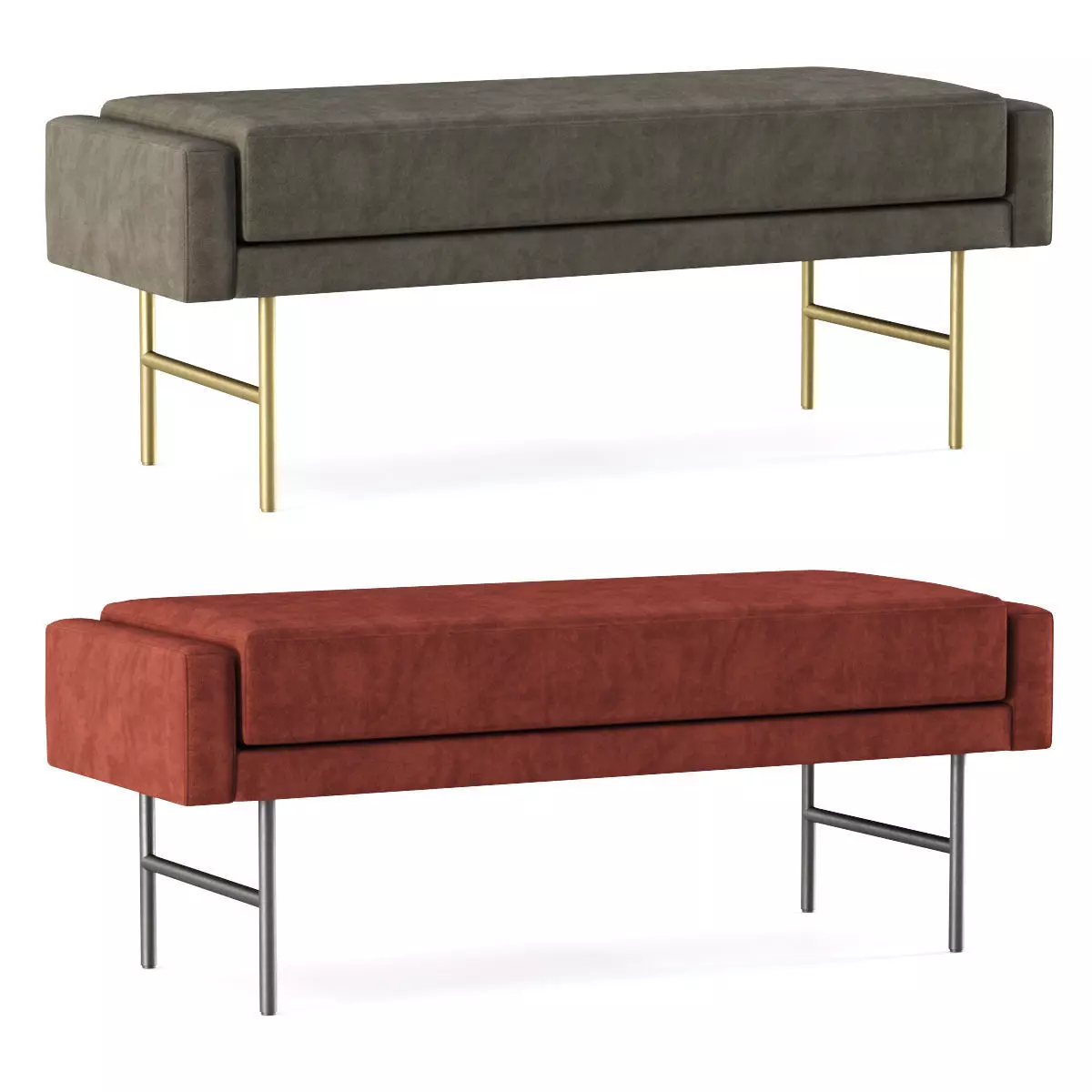 Blu Dot Bank Velvet Bench  3D model_0