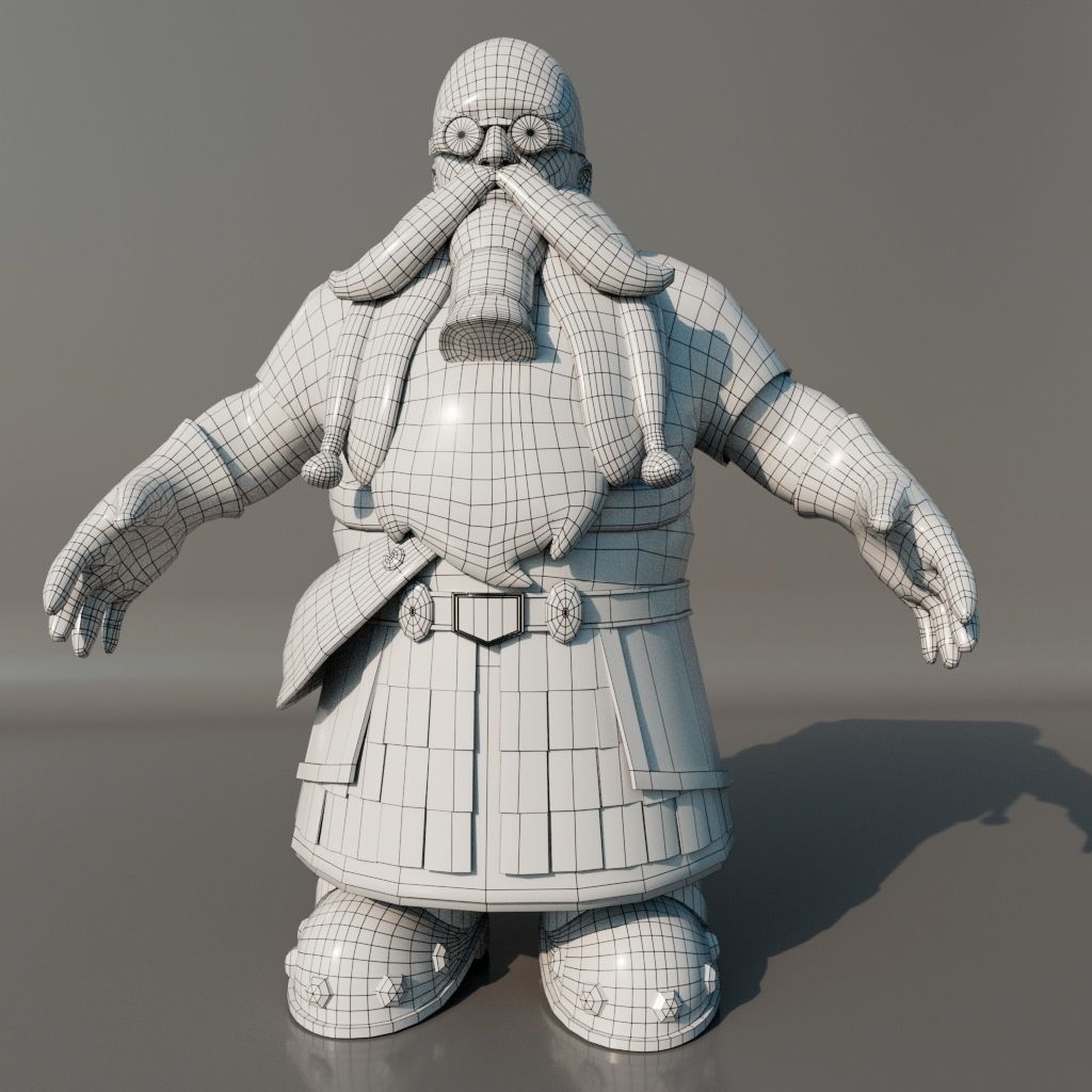 3D character Game ready man with backpack Low-poly 3D model_5