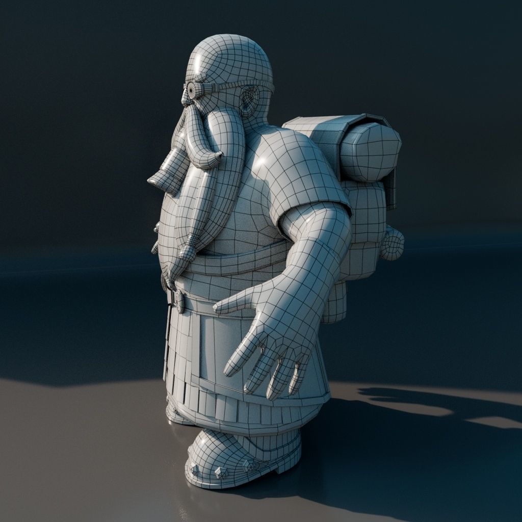 3D character Game ready man with backpack Low-poly 3D model_4