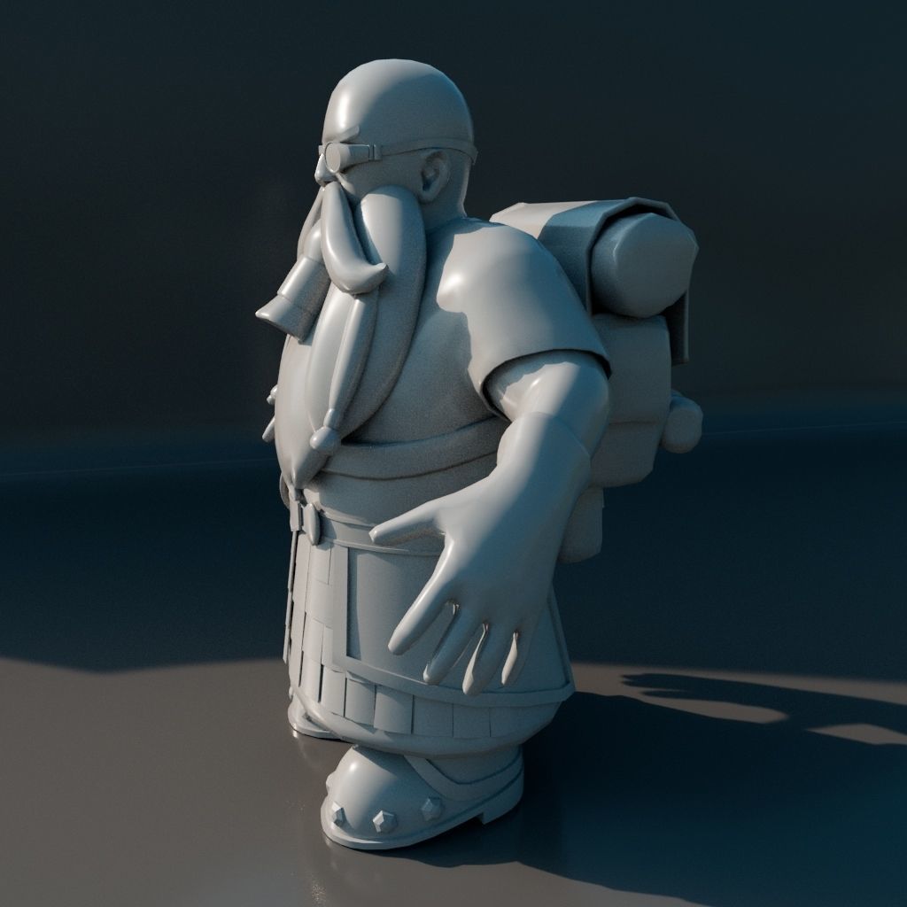 3D character Game ready man with backpack Low-poly 3D model_3