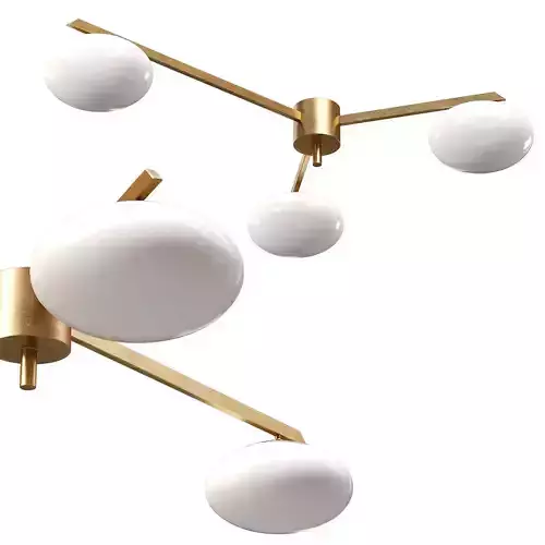 Ceiling Lamp by Angelo Lelli Style 3 Opalines 