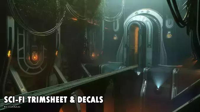 Sci-fi Trimsheet and Decals Texture