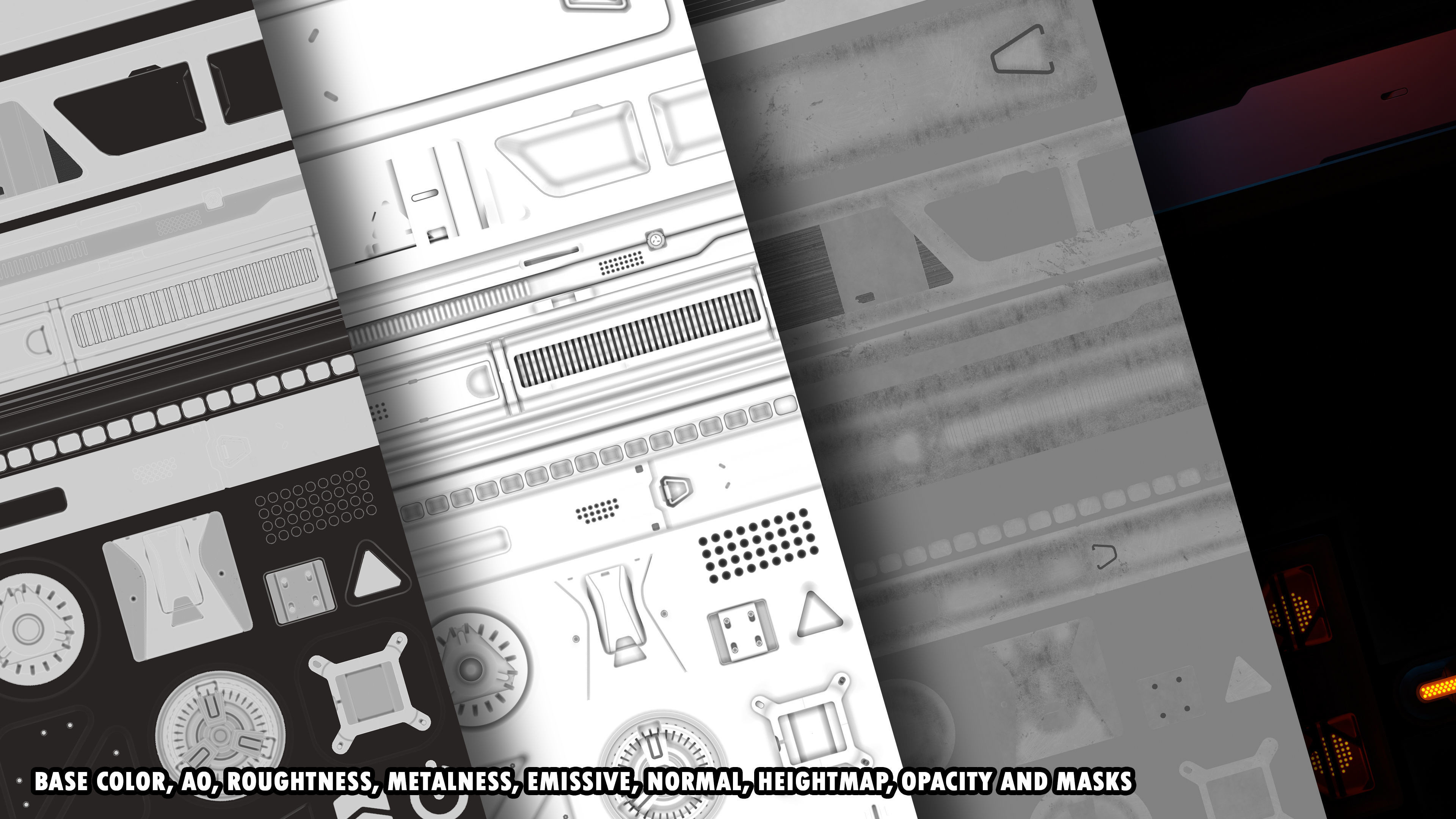 Sci-fi Trimsheet and Decals Texture_7