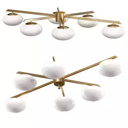 Ceiling Lamp by Angelo Lelli Style 6 Opalines  3D model