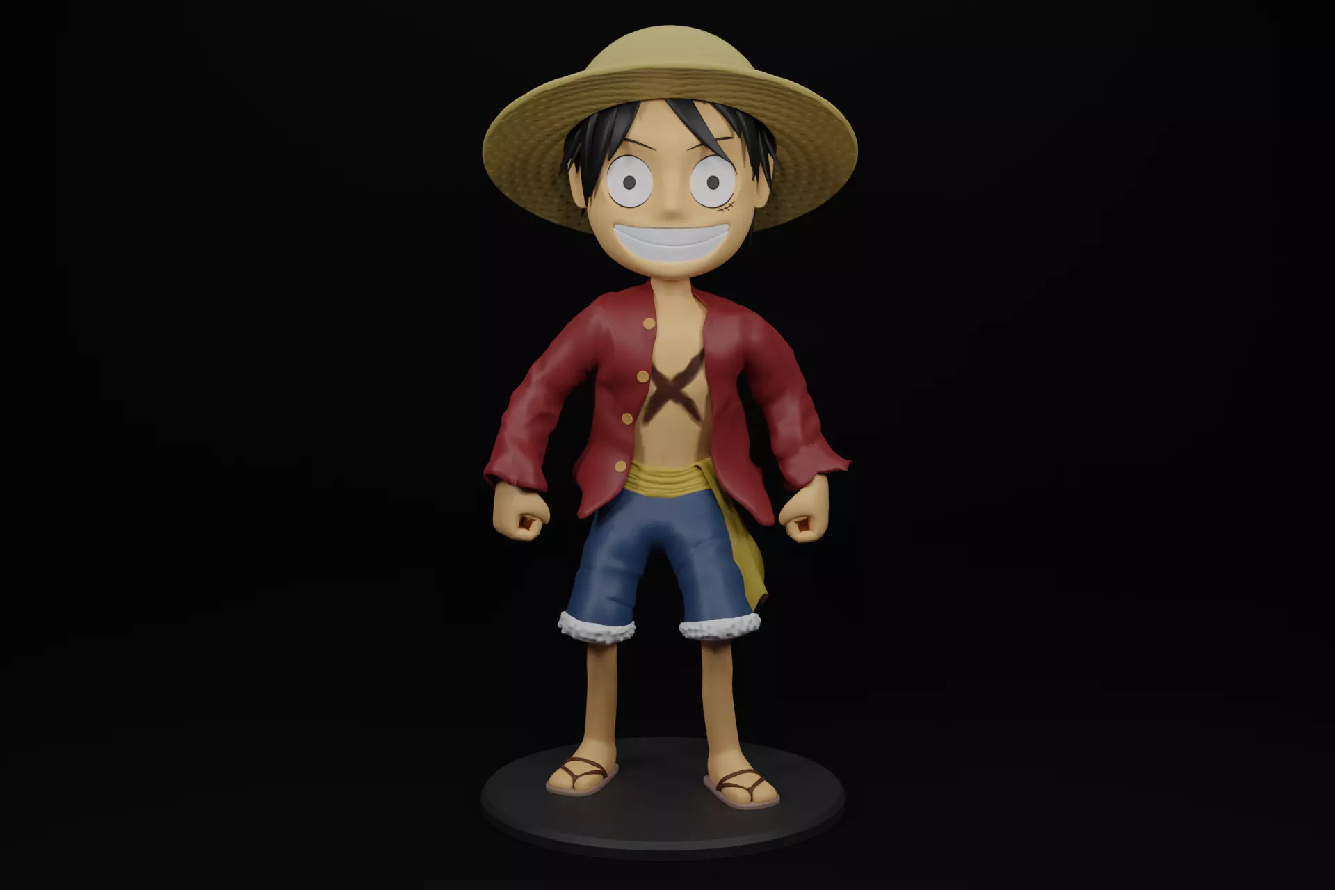 Monkey D Luffy Semi Chibi 3D print model_0