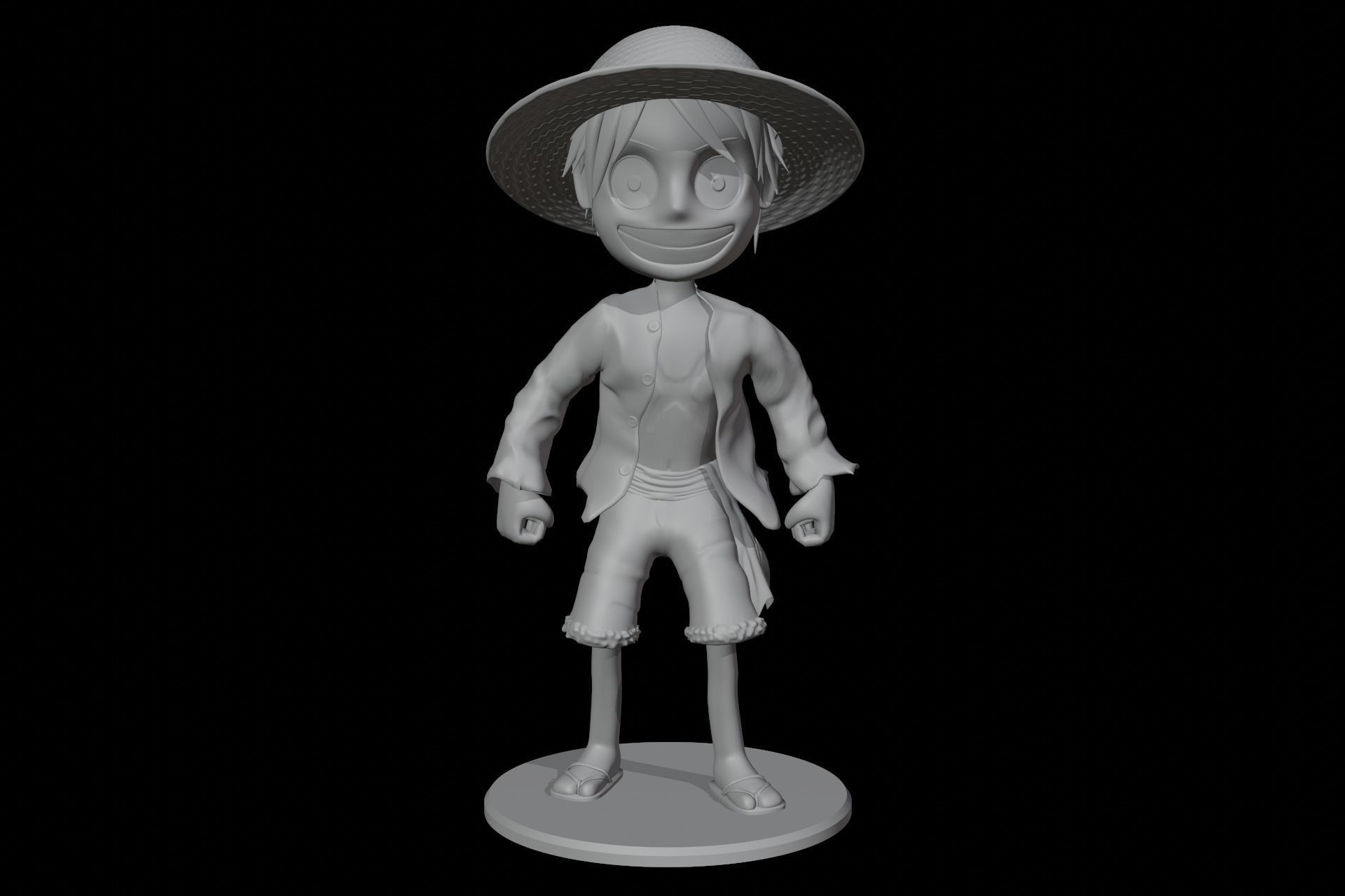 Monkey D Luffy Semi Chibi 3D print model_1