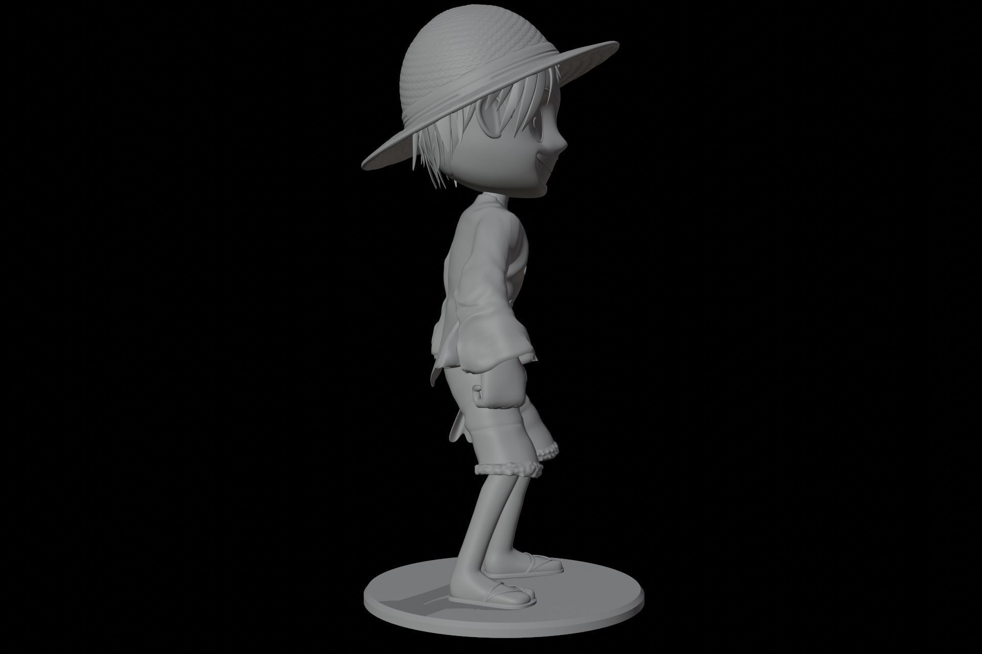 Monkey D Luffy Semi Chibi 3D print model_2