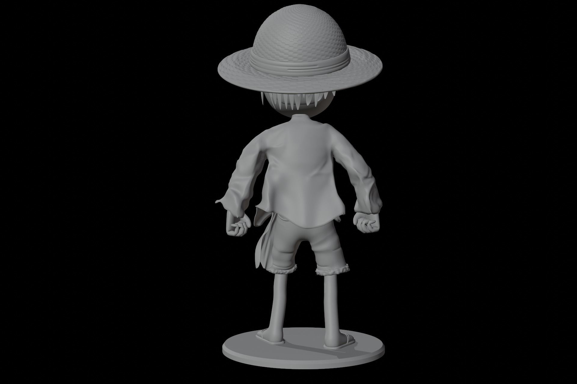 Monkey D Luffy Semi Chibi 3D print model_3