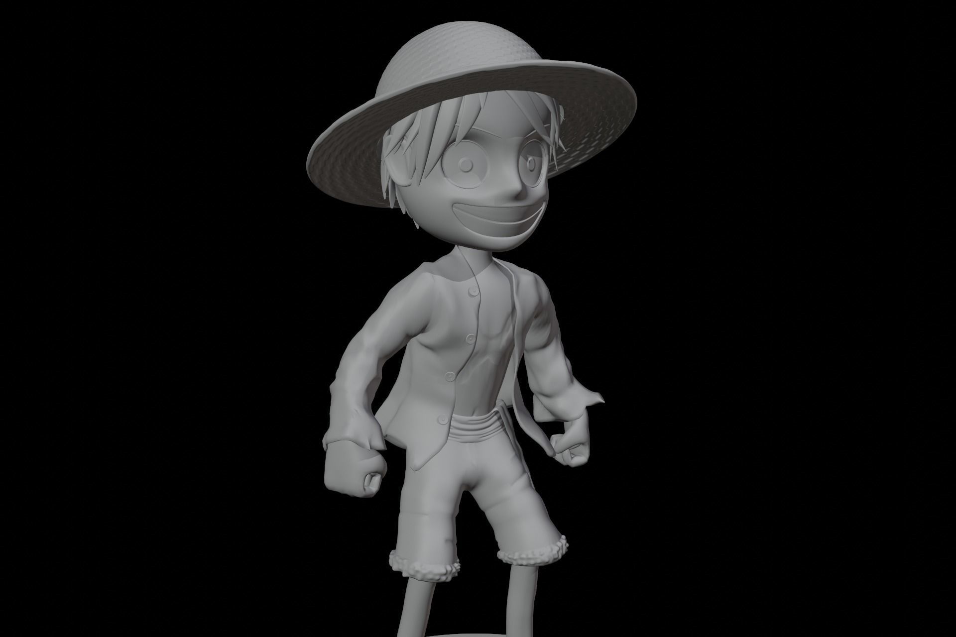 Monkey D Luffy Semi Chibi 3D print model_4