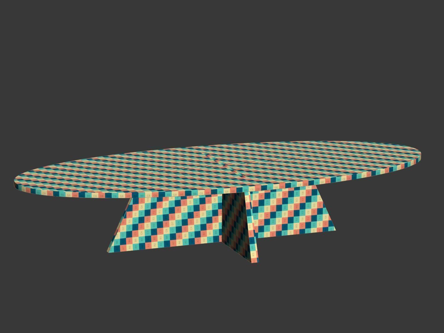 Dingo wooden conference table  Low-poly 3D model_5