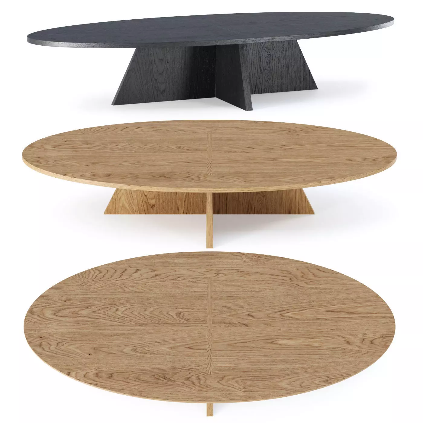 Dingo wooden conference table  Low-poly 3D model_0