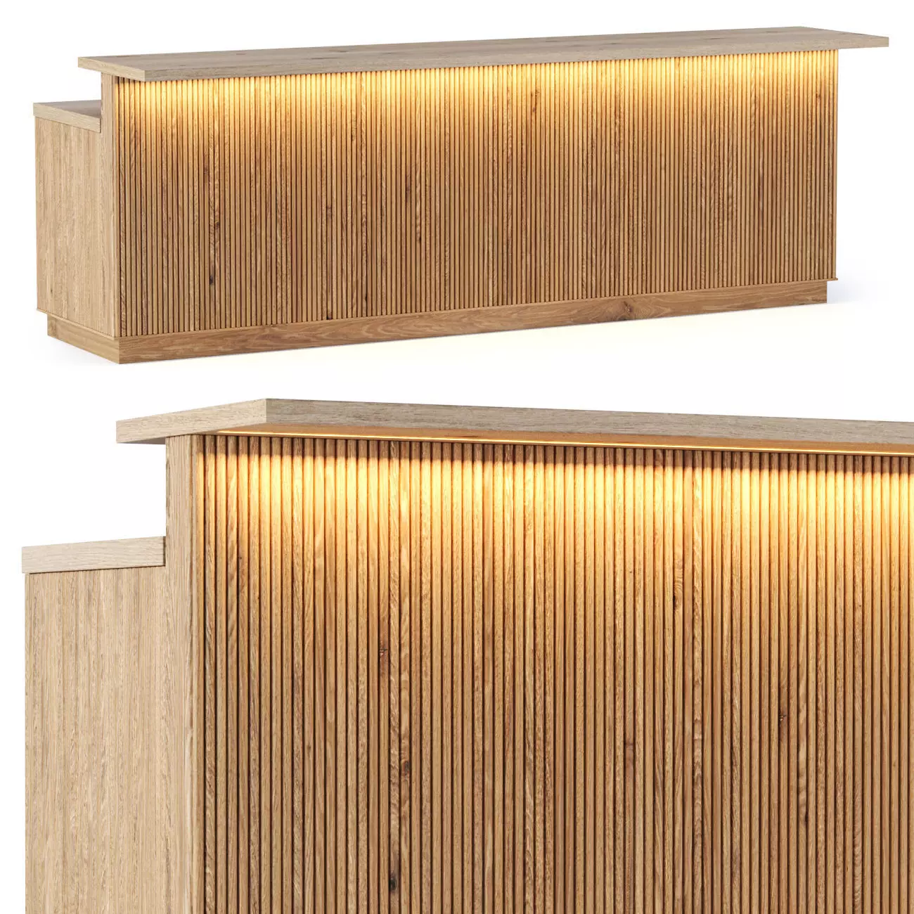 Ebbi wooden bar counter 3D model