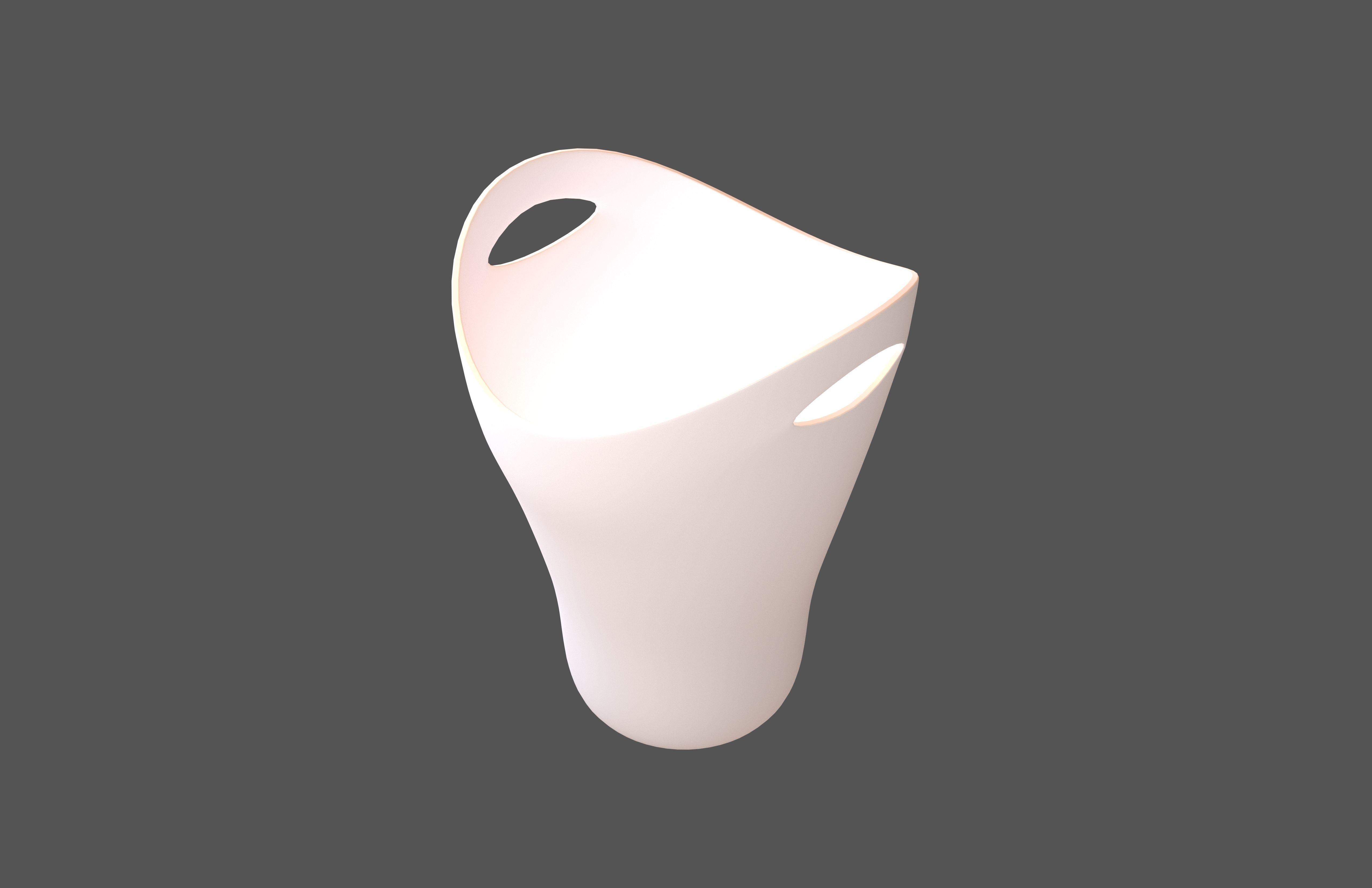 Modern Trash Can v1 002 Low-poly 3D model_2