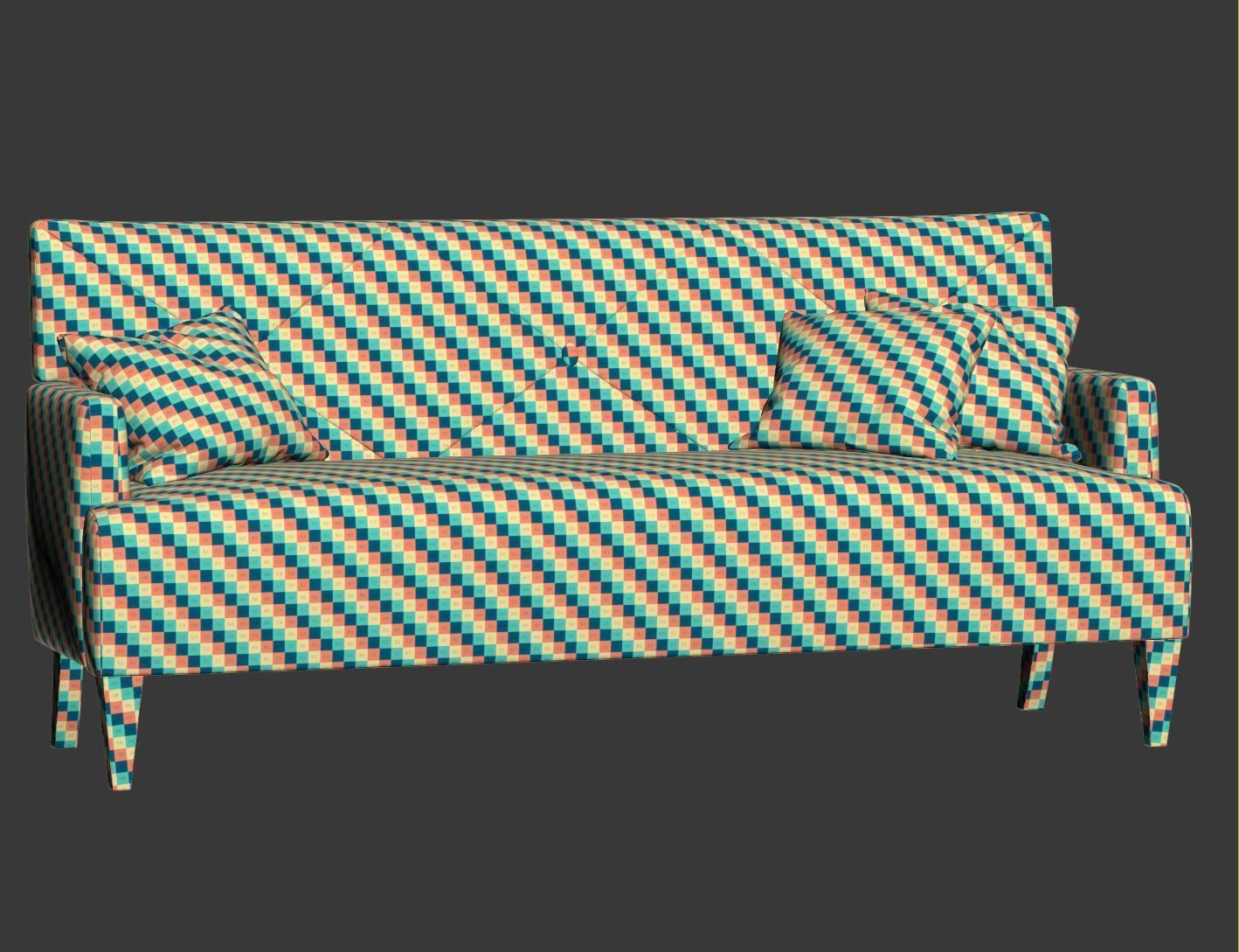 HBF Brentwood Sofa with button back  3D model_6