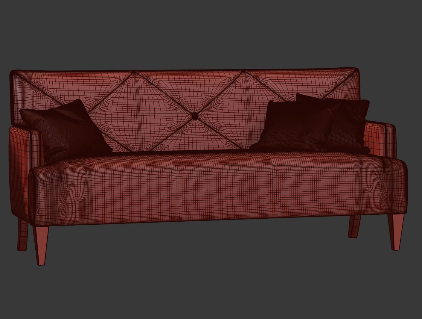 HBF Brentwood Sofa with button back  3D model_5